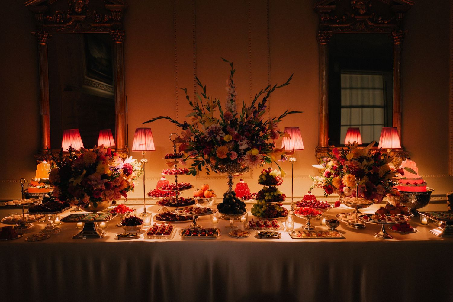 Luxury private dinner with elegant tablescape and candlelight, photographed in London.
