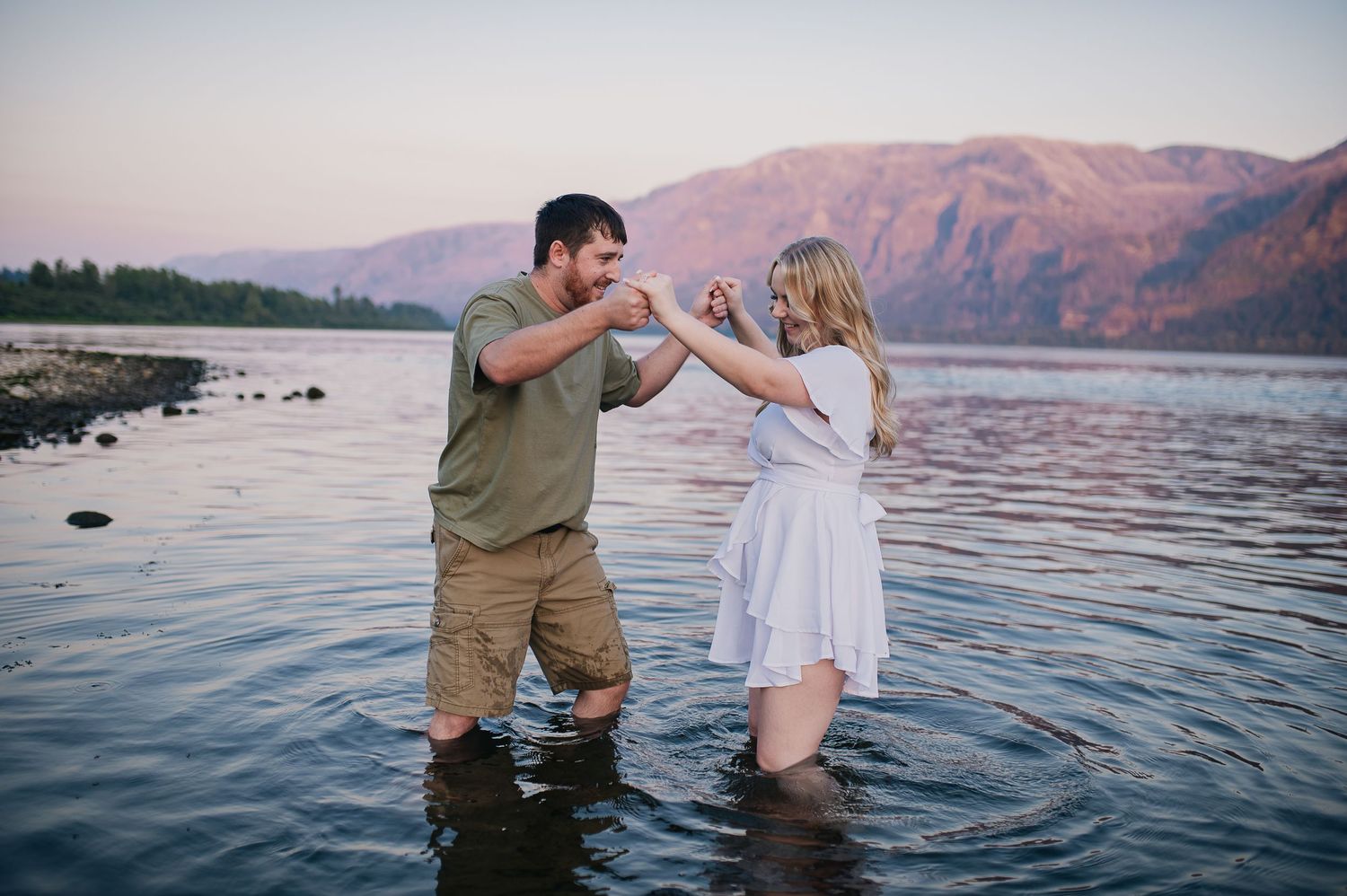 Portland and Vancouver couples photographer, documenting the love you share for one another. Camas, WA, dancing sunset photography.