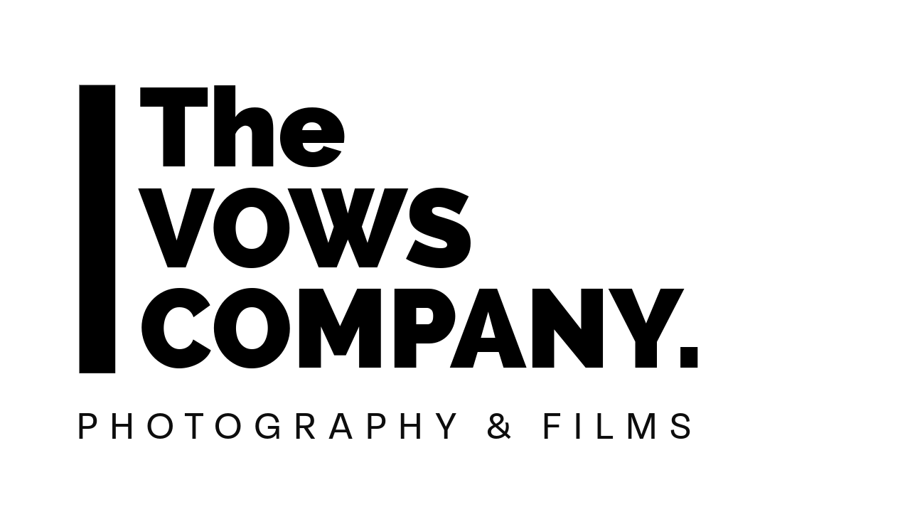 Black and white logo design for The Vows Company Photography & Films.