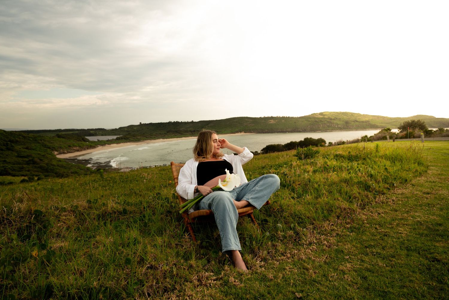Maternity photoshoot at a beach in Shellharbour