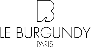 A vintage French wine label for Le Bourgondy Paris with elegant black typography on a light background.