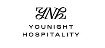 Black and white logo design for Younight Hospitality featuring a stylized YN monogram with elegant typography.