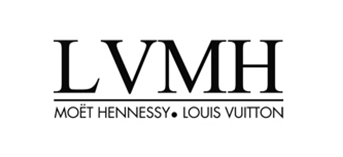 Black and white LVMH luxury brand logo with Moet Hennessy Louis Vuitton text on white background.