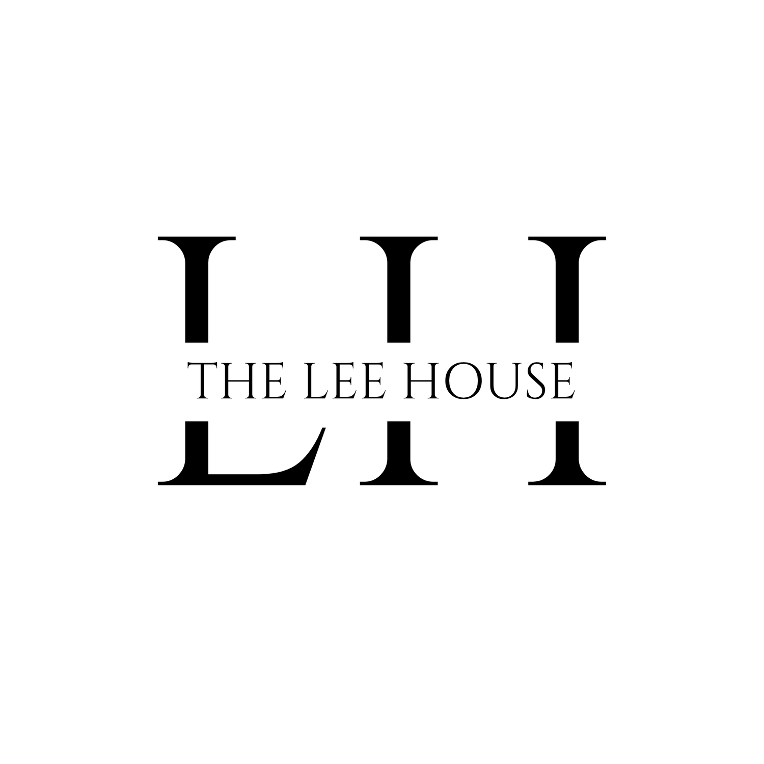 The Lee House logo featuring bold LH monogram letters with elegant serif font on a clean white background.