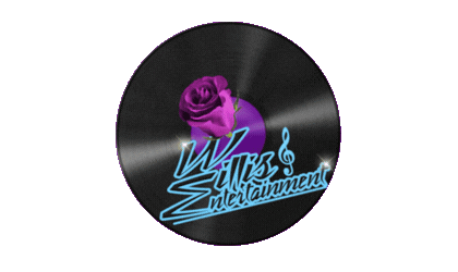 Vinyl record logo for W Stills Entertainment featuring a purple rose and stylized blue text.