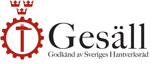 Gesäll certification logo from Sveriges Hantverksråd, Eimi Thorén was awarded gesällbrevet i 2024