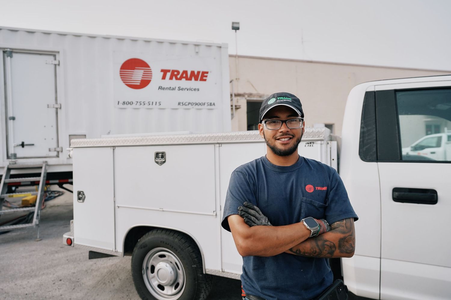 A collage of HVAC technicians and service vans showing professional heating and cooling maintenance services.