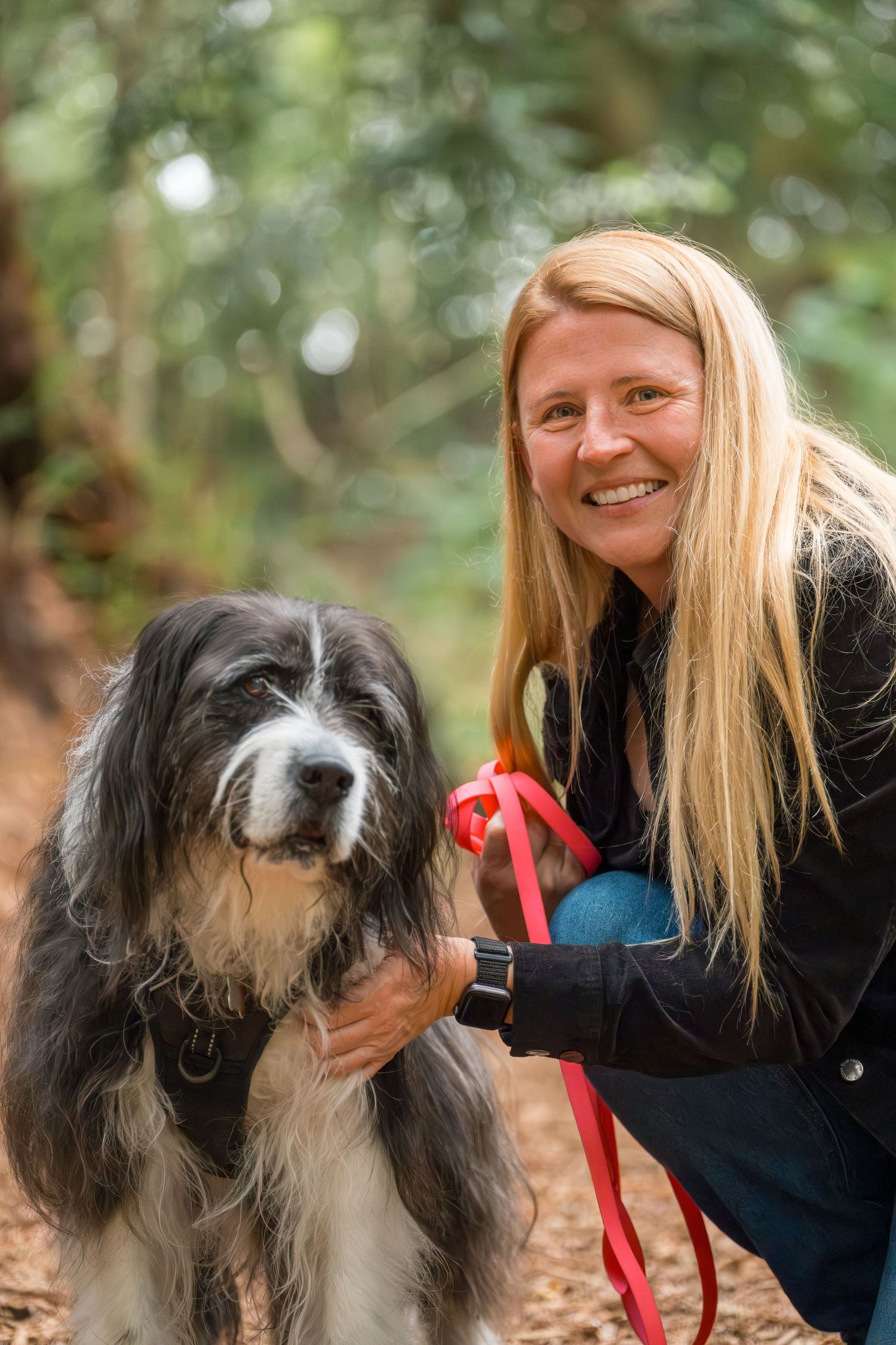 Dog trainer & behaviorist lifestyle personal branding photo with dog. Taken outdoors in San Francisco Golden Gate Park by brand photographer