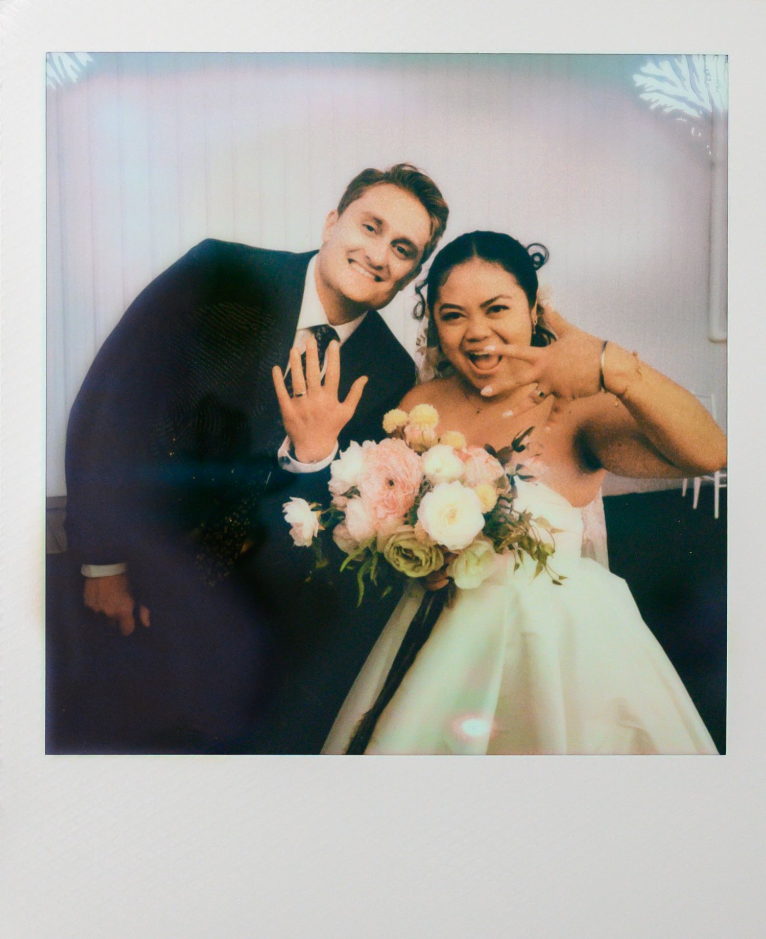 Polaroid photo of bride and groom, Analogue Wedding Photography, New Brunswick, Saint John Film Wedding Photographer, Film Photographer