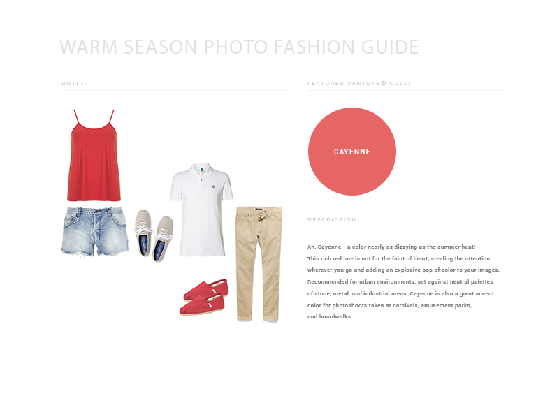 Summer outfit guide with red tank top, denim shorts, and khaki pants in casual style.