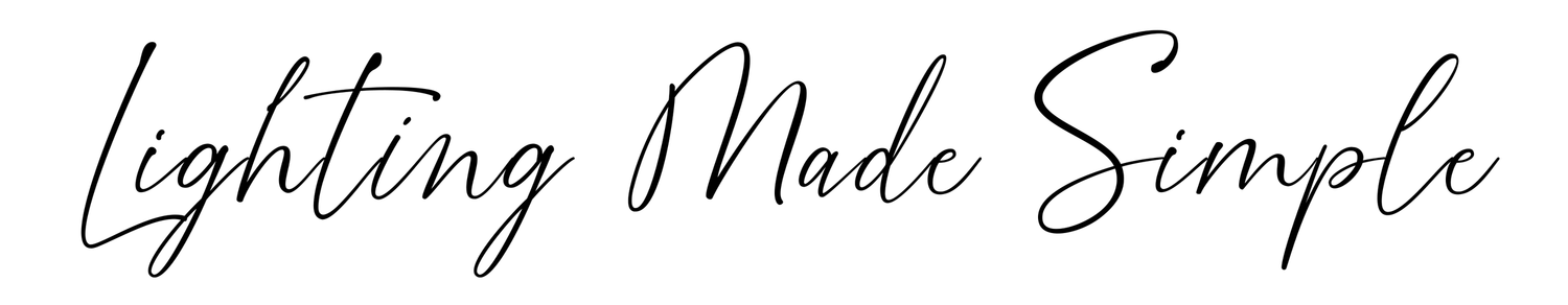 A handwritten signature or text in black ink reads 'Lighting Made Simple' on a white background.