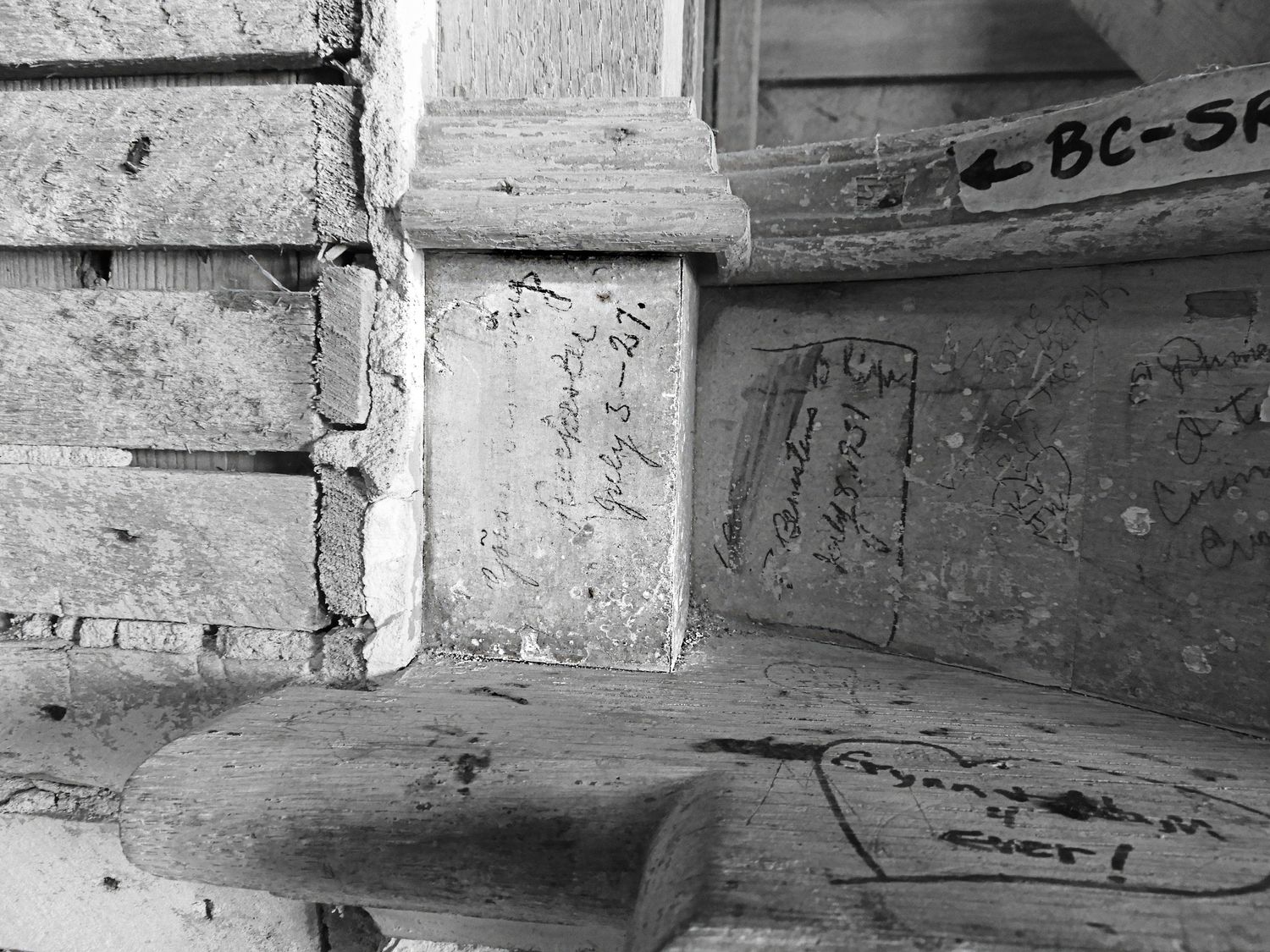 The writings on the walls at Boldt Castle in the Thousands Islands Region in Upstate New York