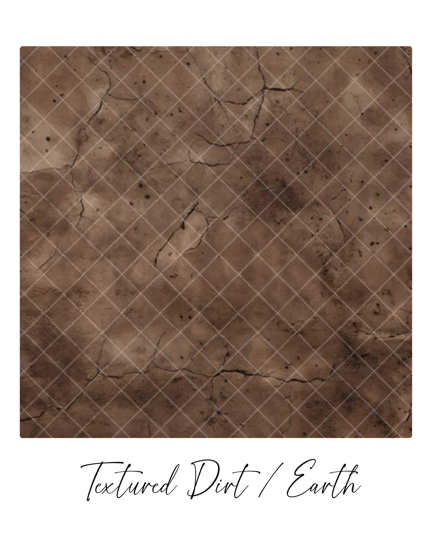 Textured dirt and earth pattern in sepia tones showing a diamond-shaped grid pattern with natural cracks and fissures.
