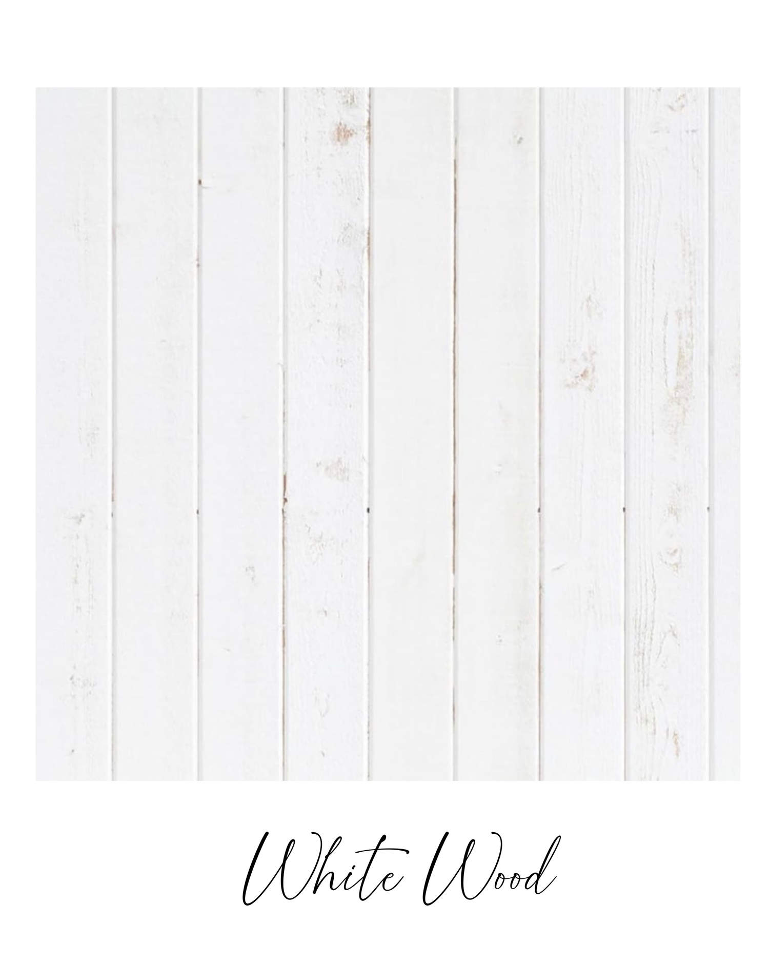 White painted wooden planks arranged vertically creating a rustic farmhouse style background texture.