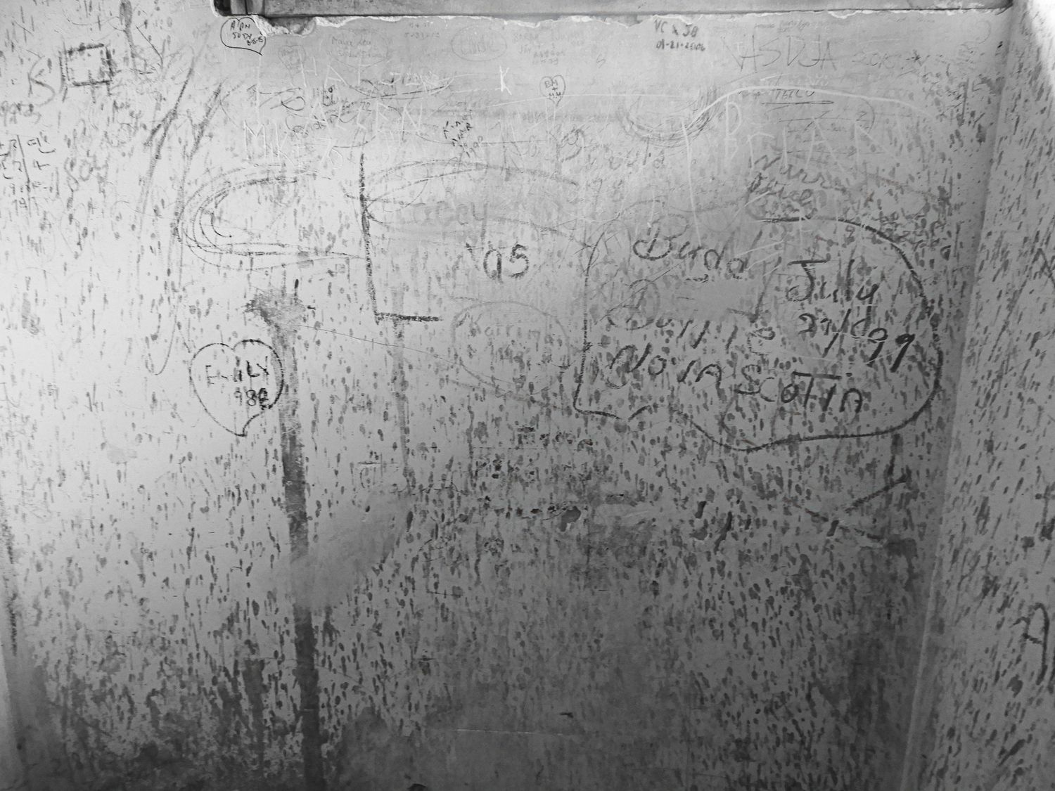 The writings on the walls at Boldt Castle in the Thousands Islands Region in Upstate New York