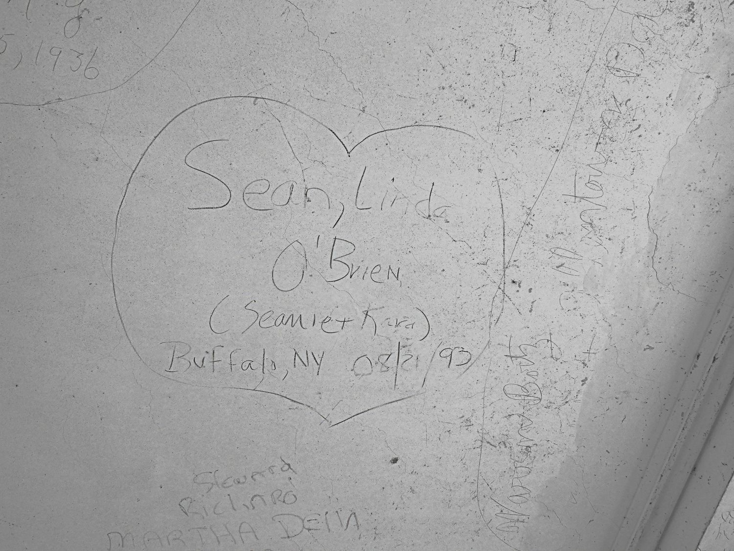 The writings on the walls at Boldt Castle in the Thousands Islands Region in Upstate New York