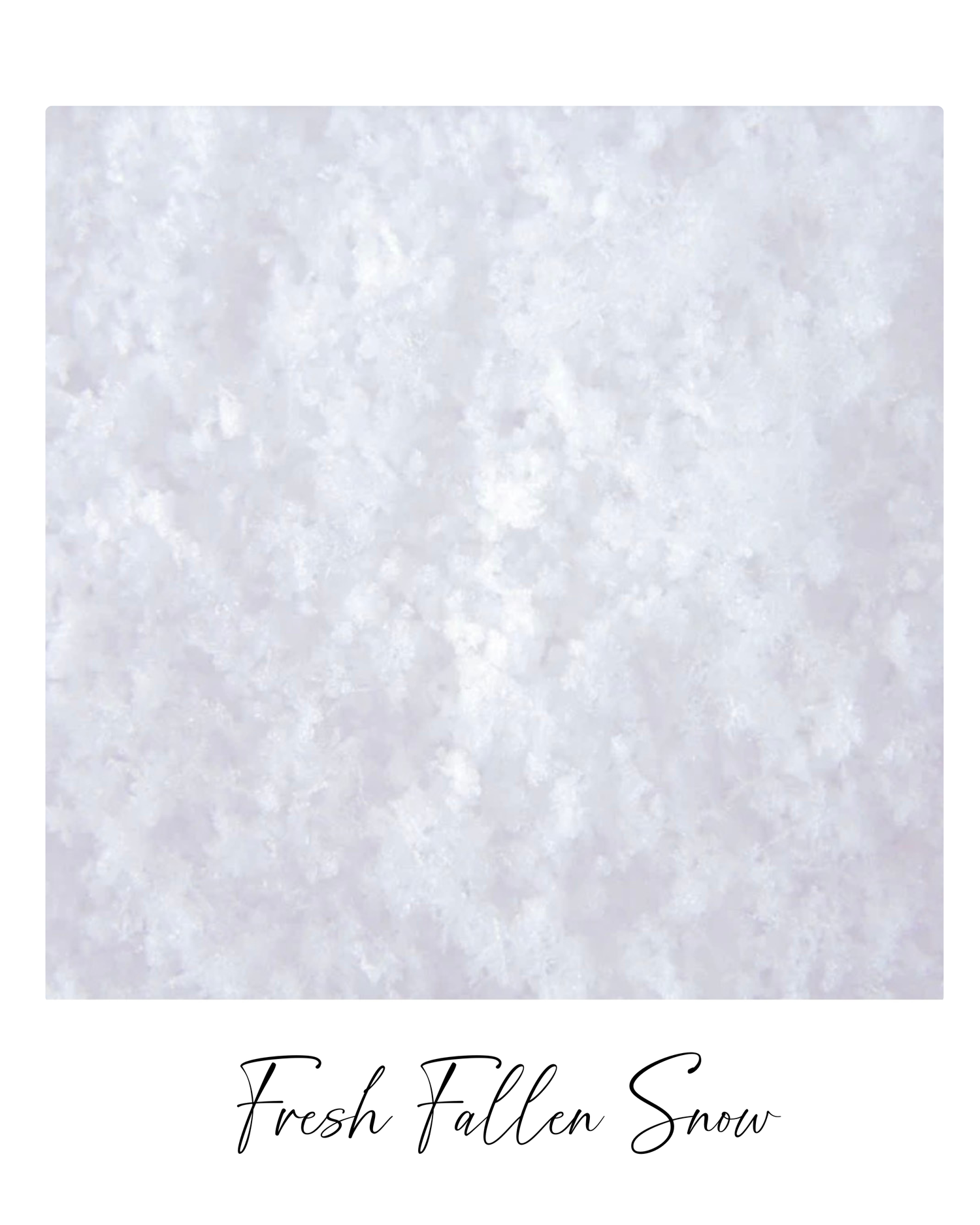 Abstract winter landscape with delicate snowflakes falling against a soft gray textured background.