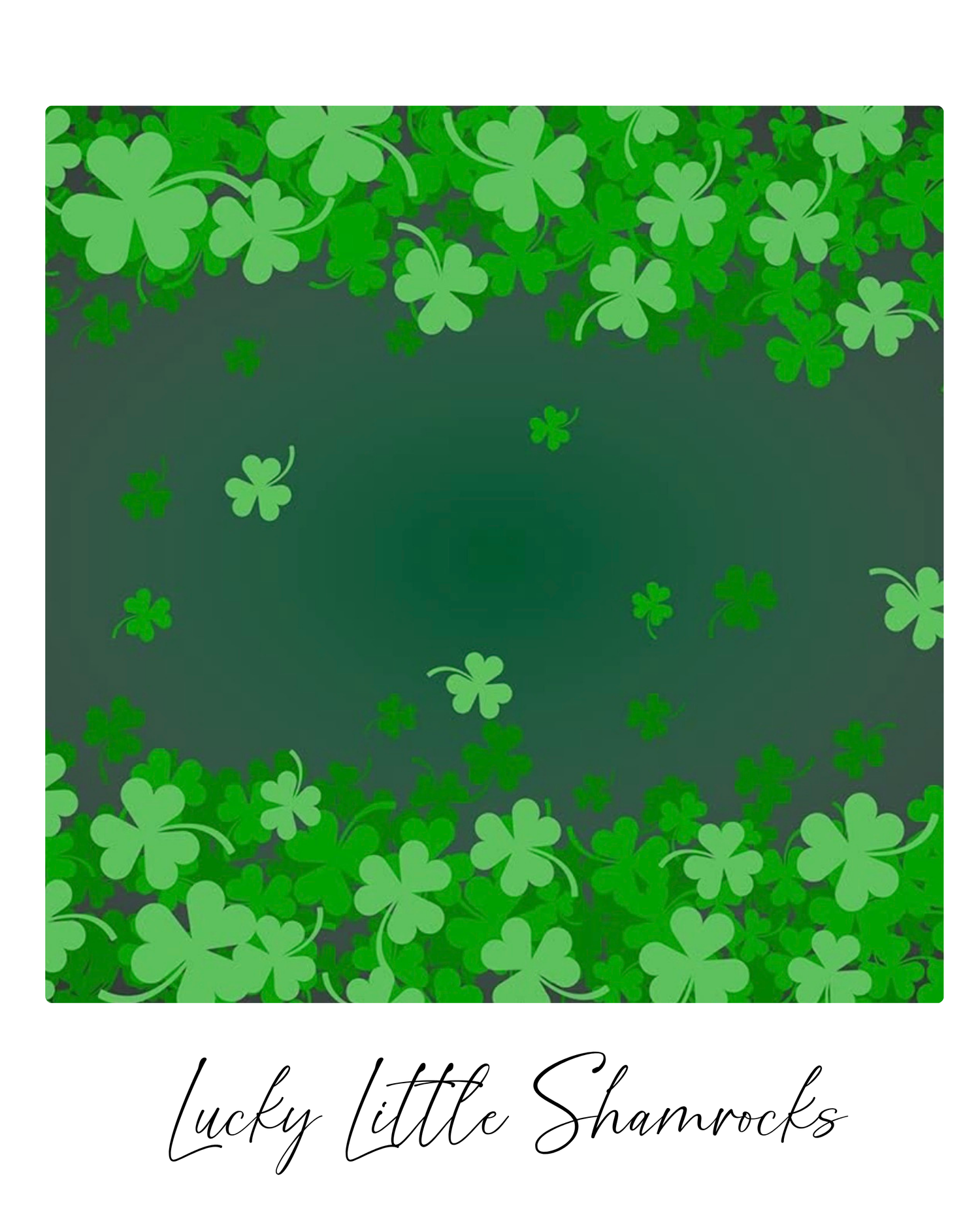 Green shamrock pattern with scattered clover leaves creates a festive St. Patrick's Day background design.