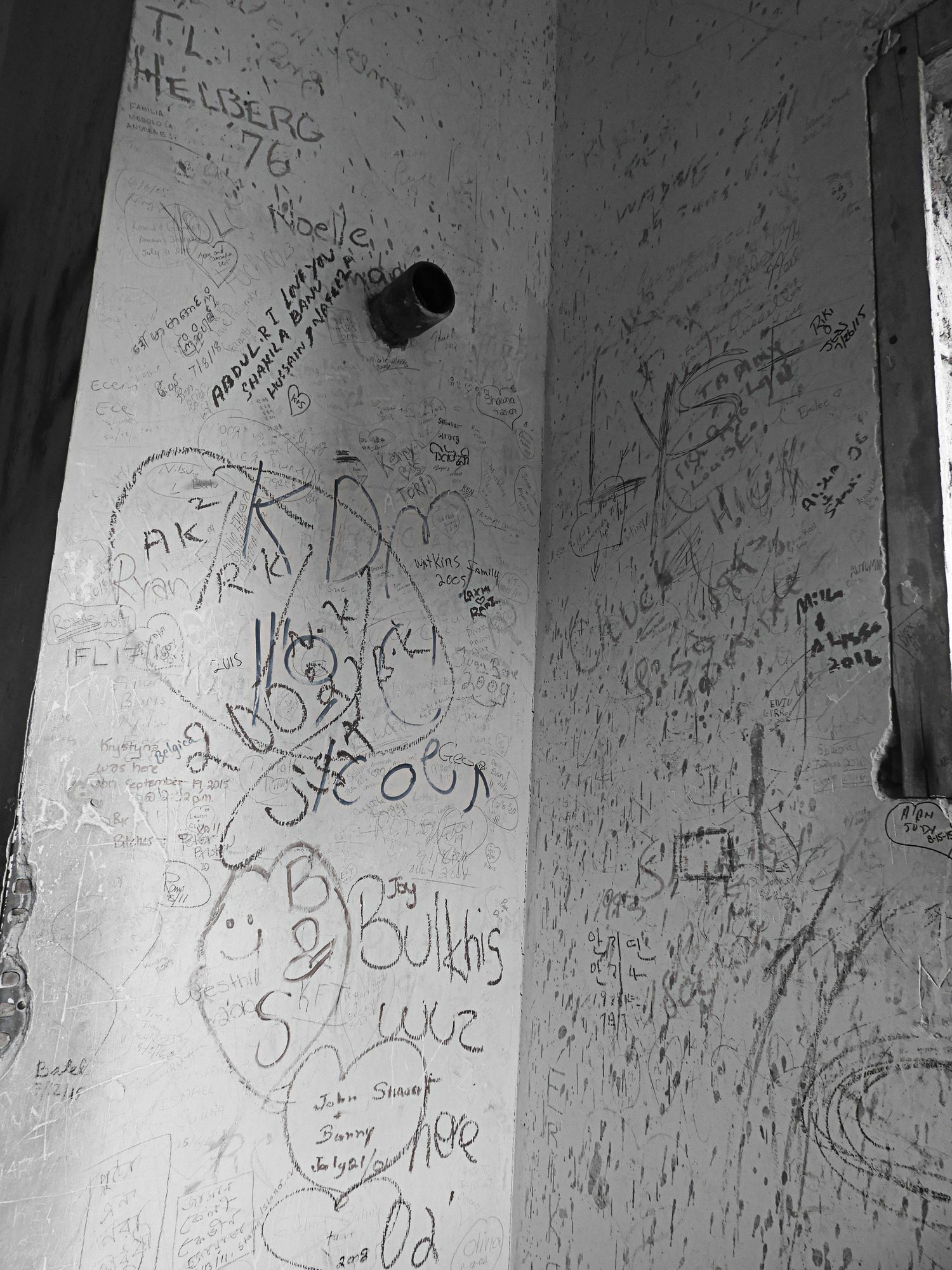 The writings on the walls at Boldt Castle in the Thousands Islands Region in Upstate New York