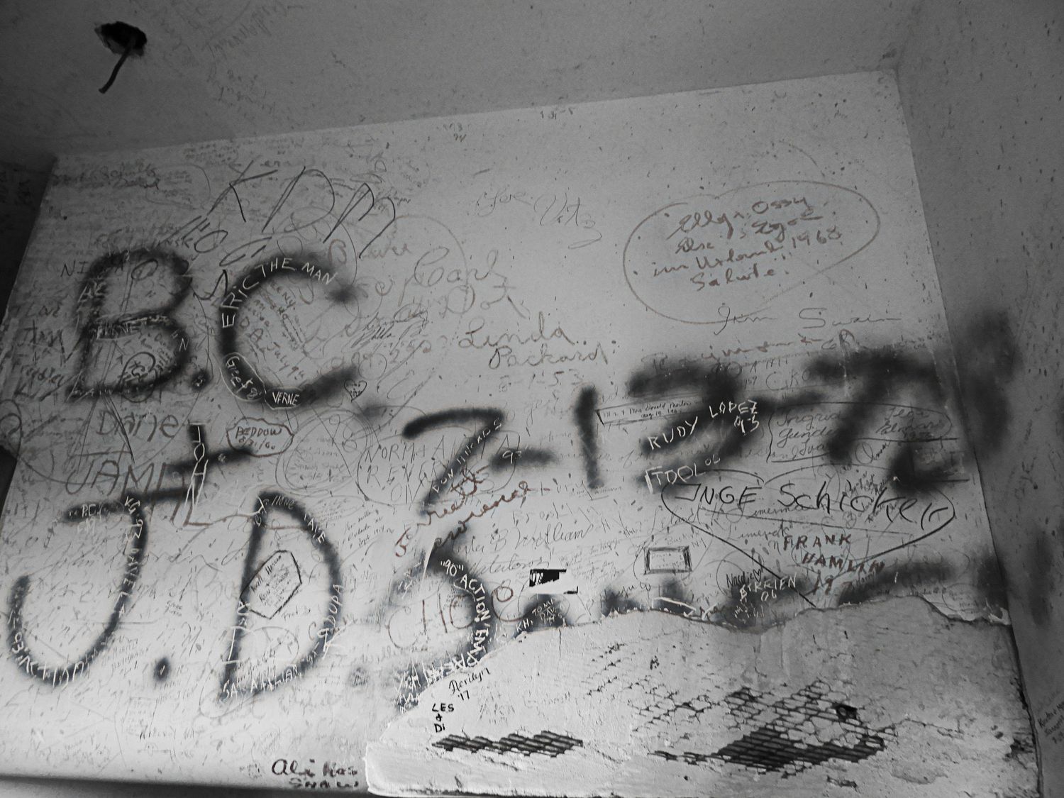 The writings on the walls at Boldt Castle in the Thousands Islands Region in Upstate New York