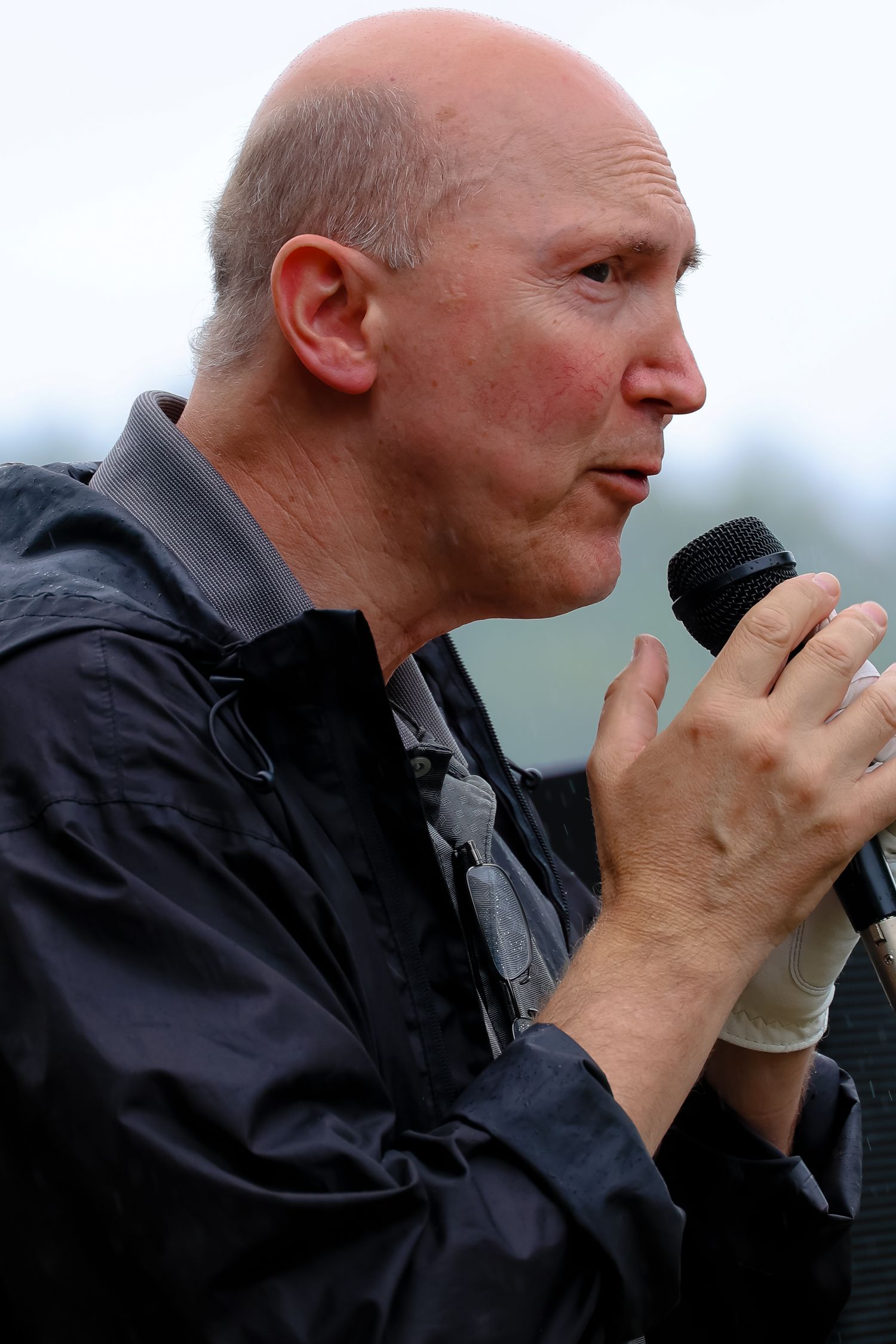 A sequence of profile views showing someone drinking from a cup against a blurred outdoor background.