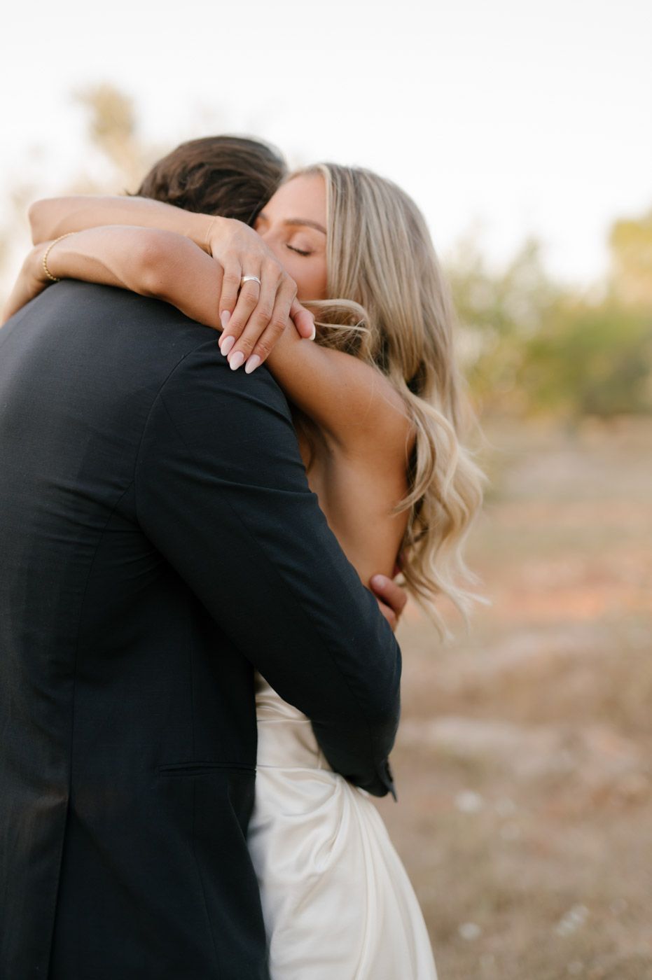 Intimate embraces captured in a series of romantic wedding moments.