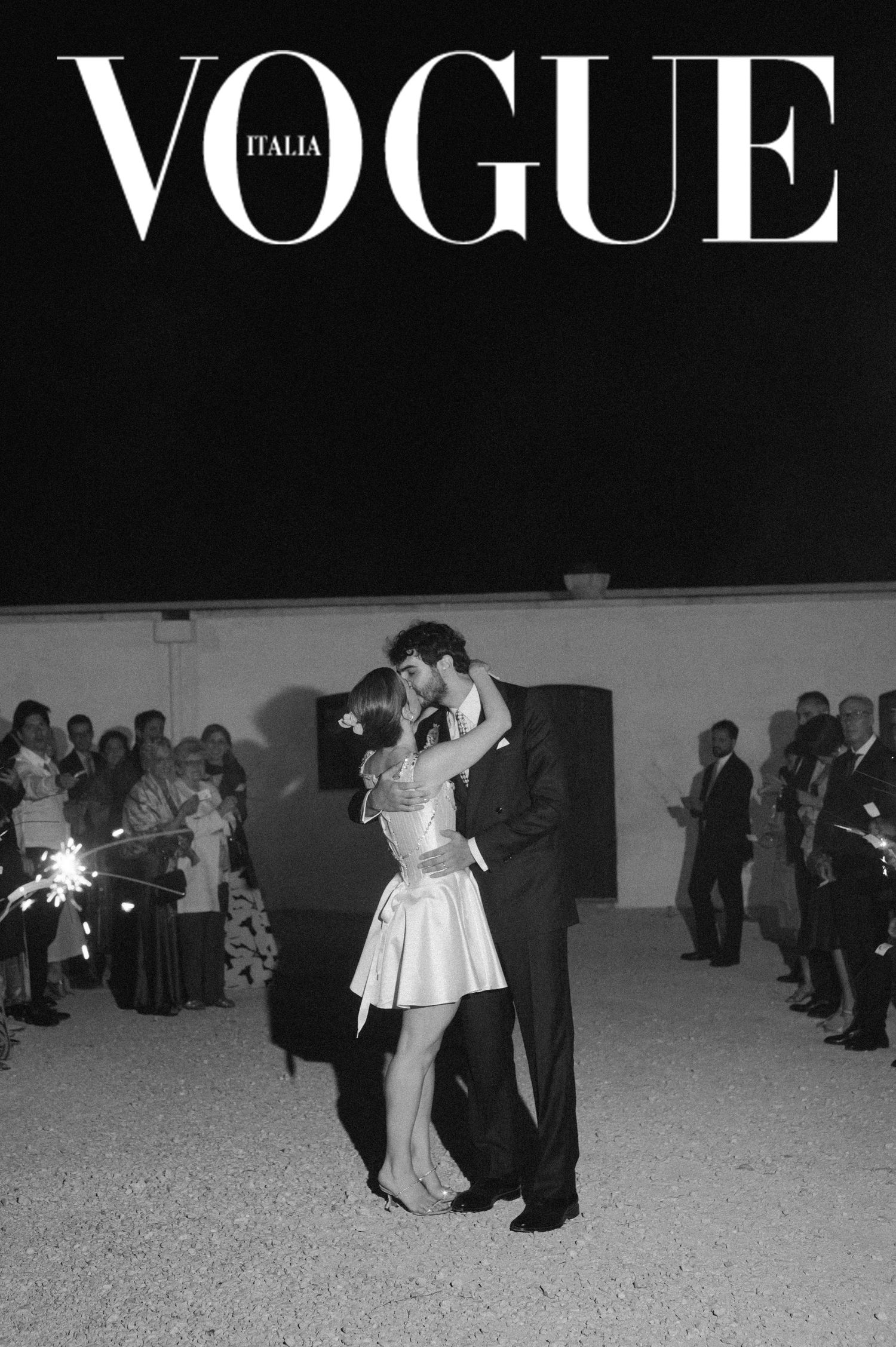 A series of black and white vintage Vogue Italia magazine cover images arranged in a horizontal layout.