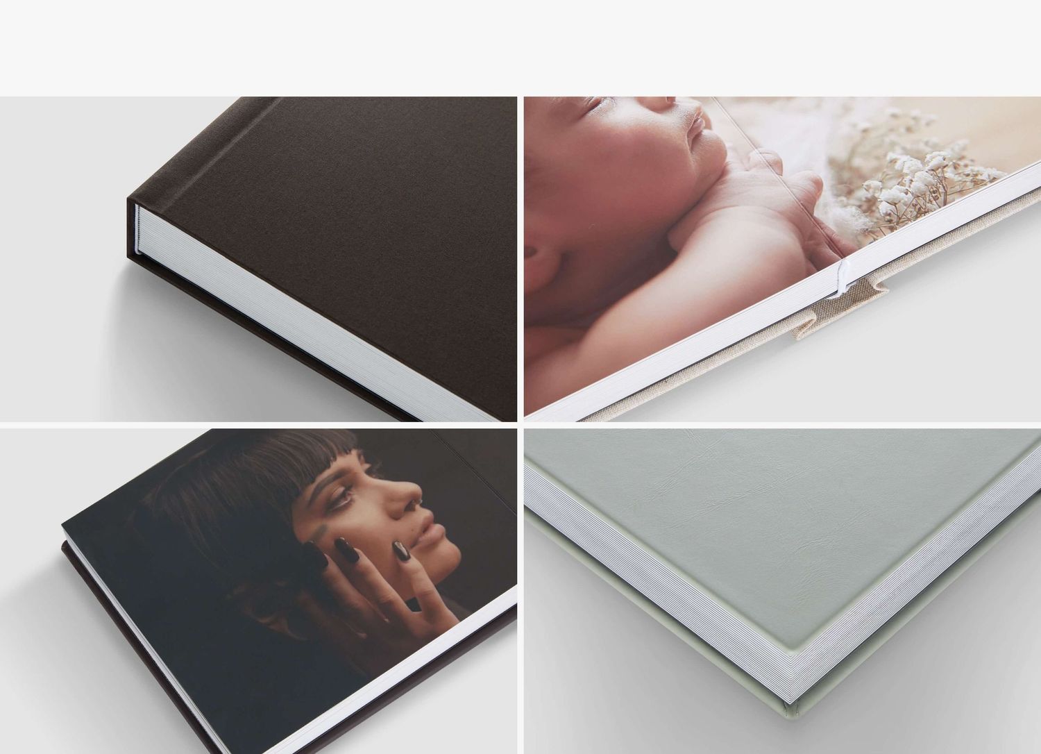 A series of minimalist electronic devices and tablets shown from various angles against white backgrounds.