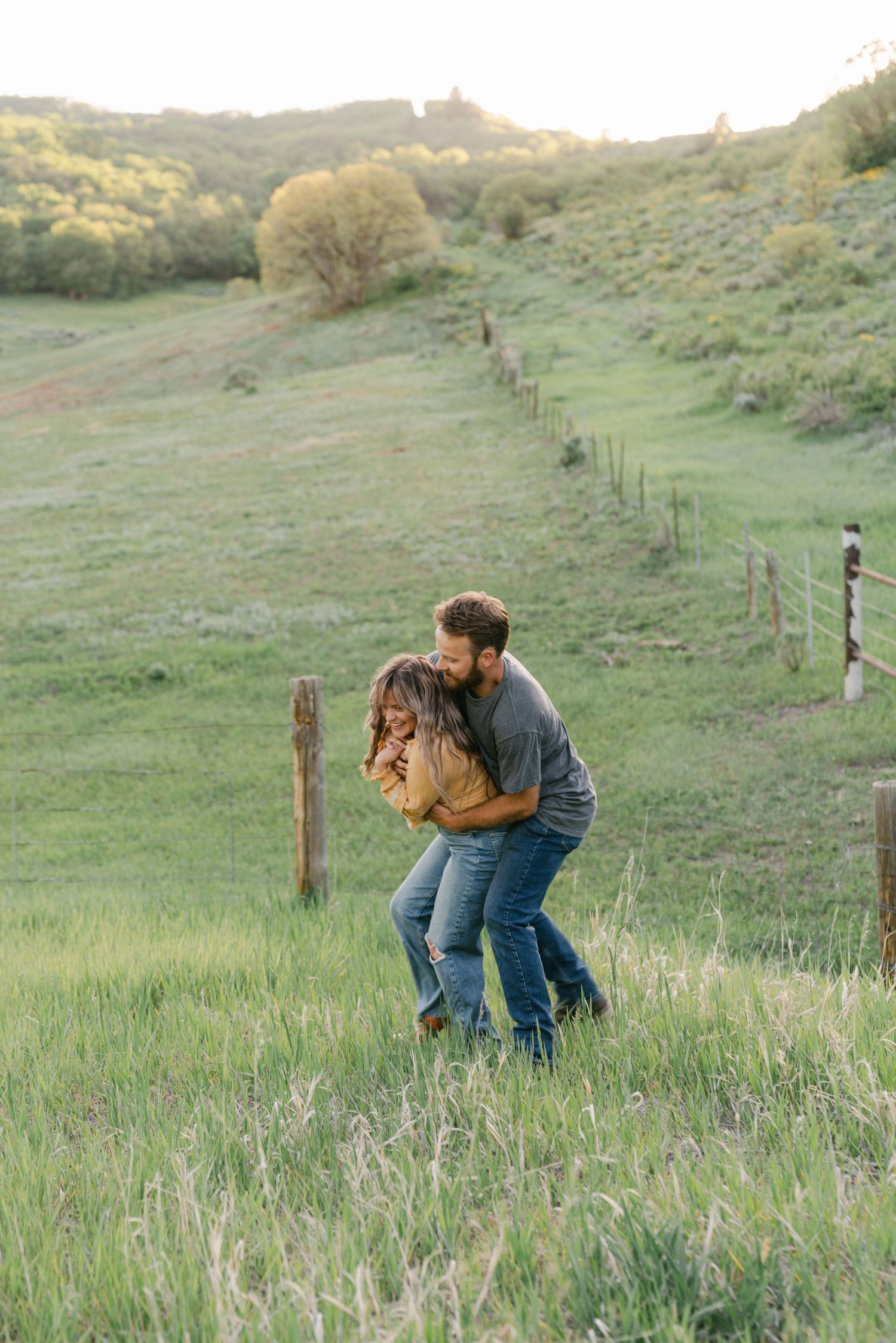 Candid posing and prompting of couples in Trapper’s Loop near Morgan, Utah, captured with natural light and timeless, true-to-color style.