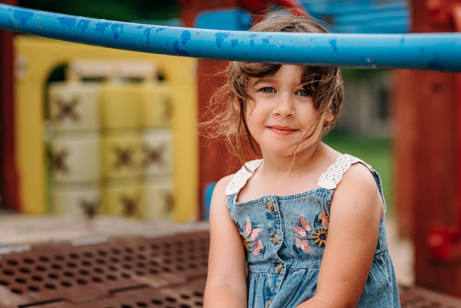 A collection of lifestyle photos featuring individuals wearing denim outfits and turquoise accessories in warm sunlit settings.