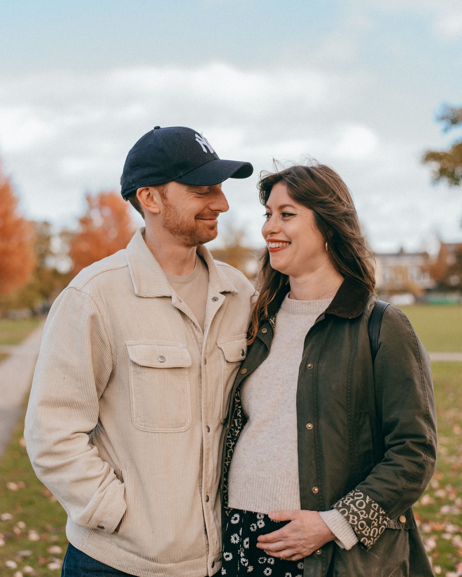 Couple smiling together