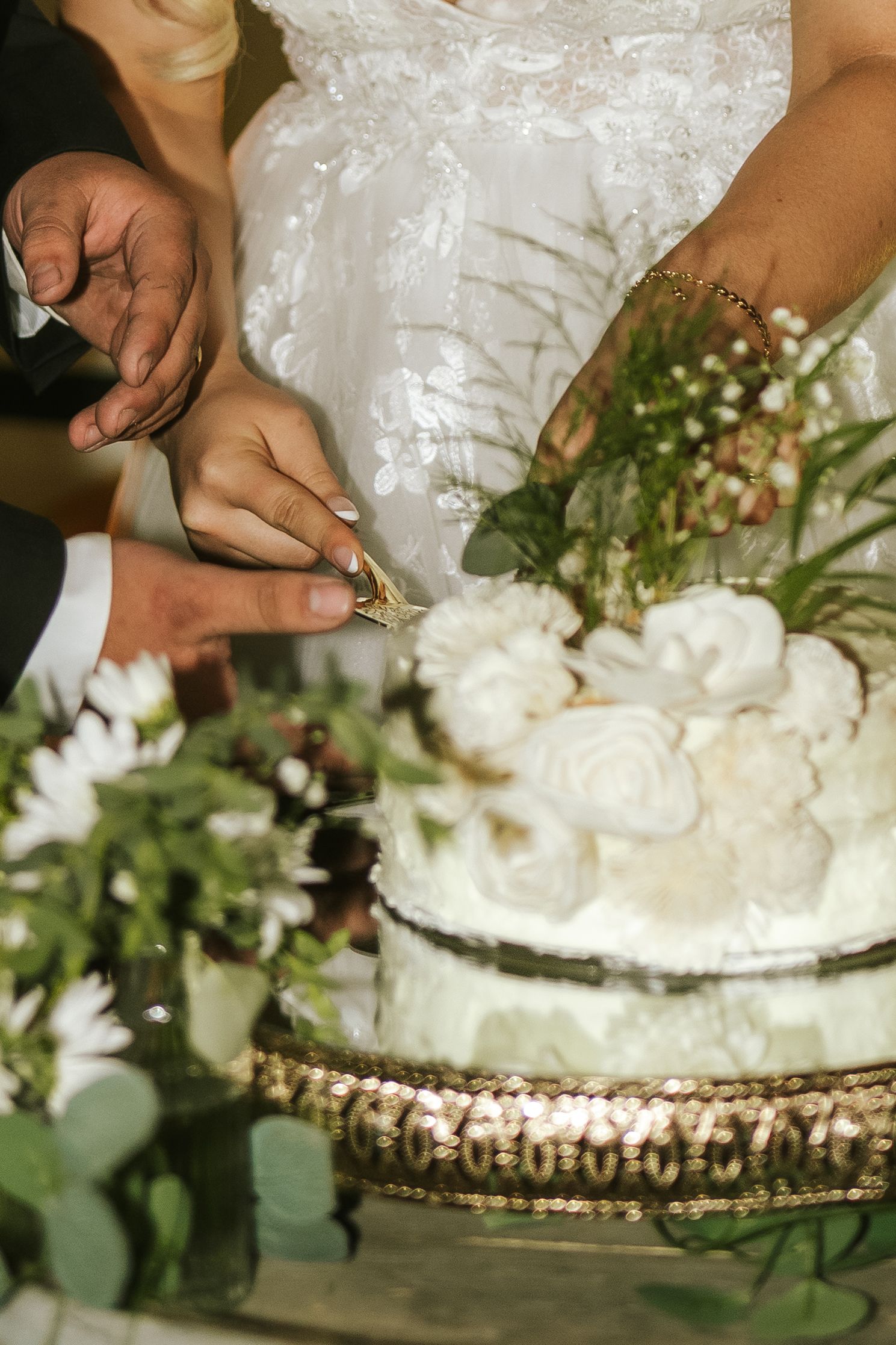 cutting the cake