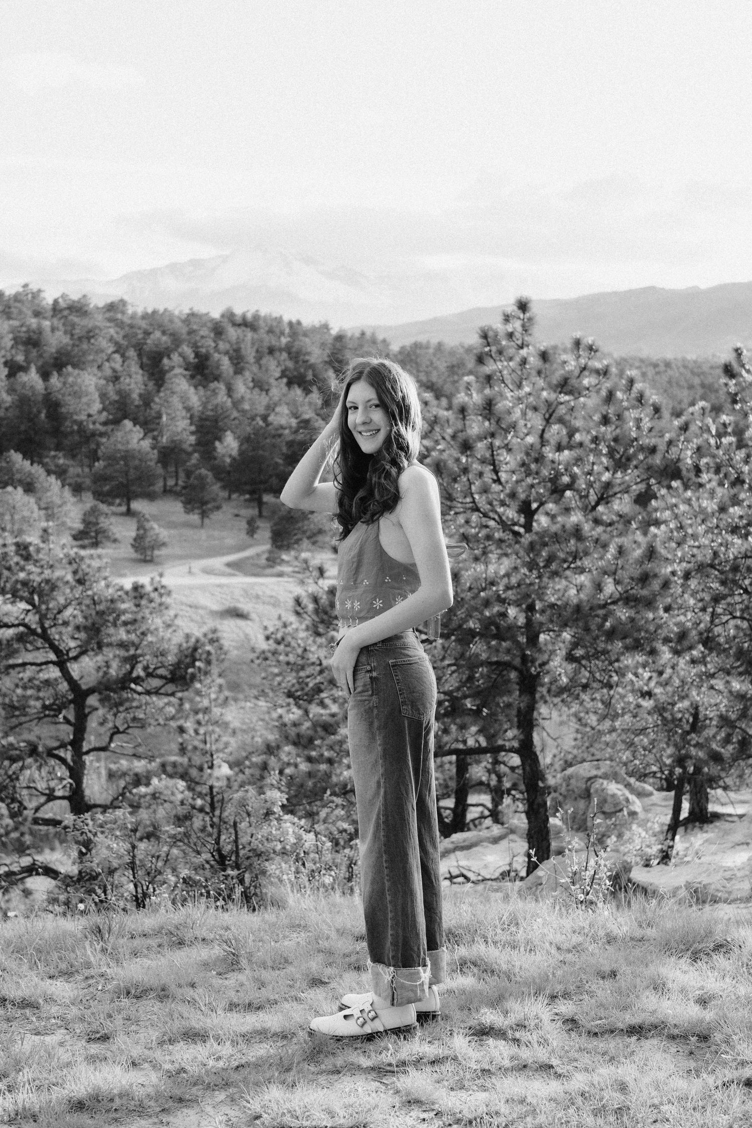 girl posing for creative senior photos