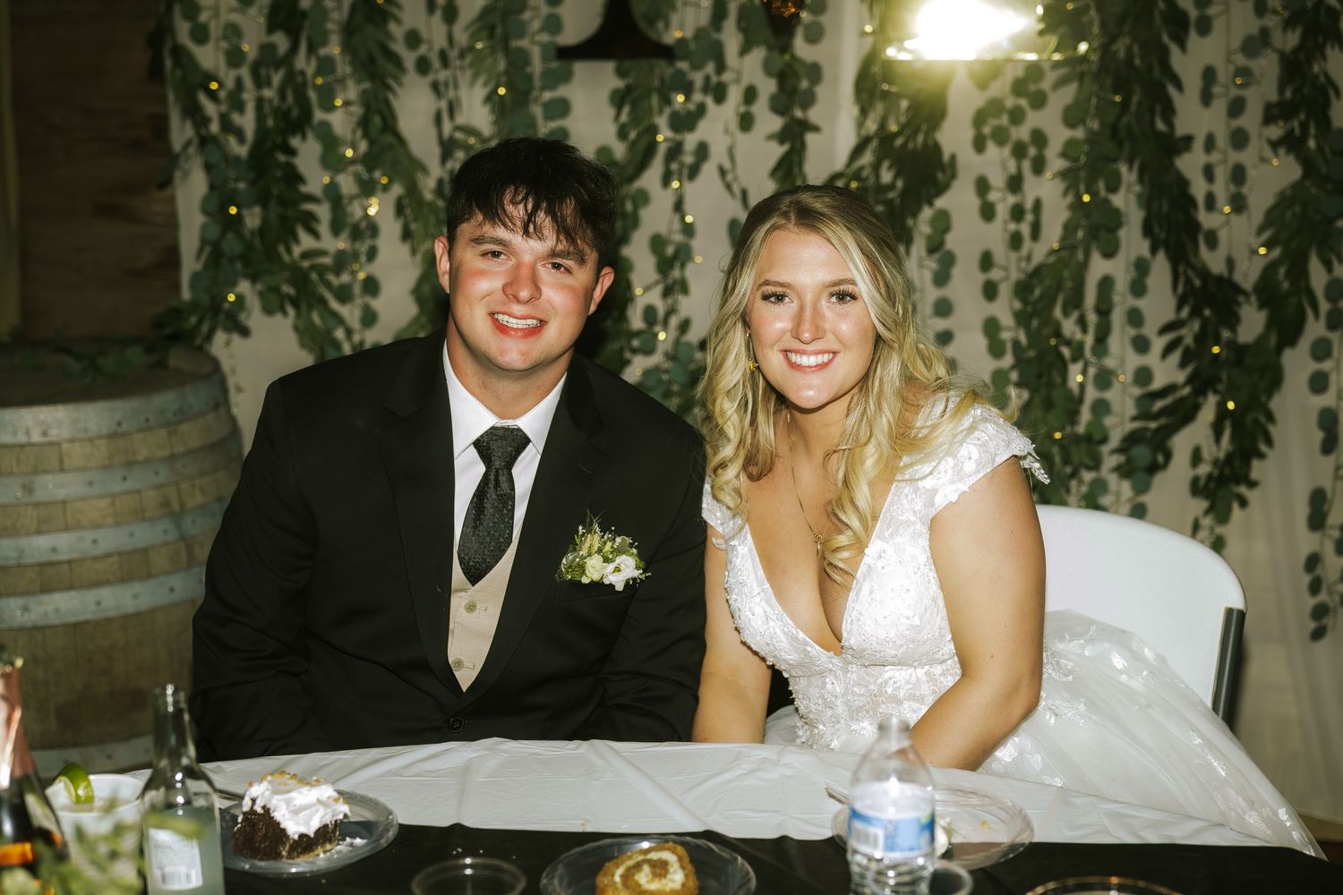 couple at wedding reception