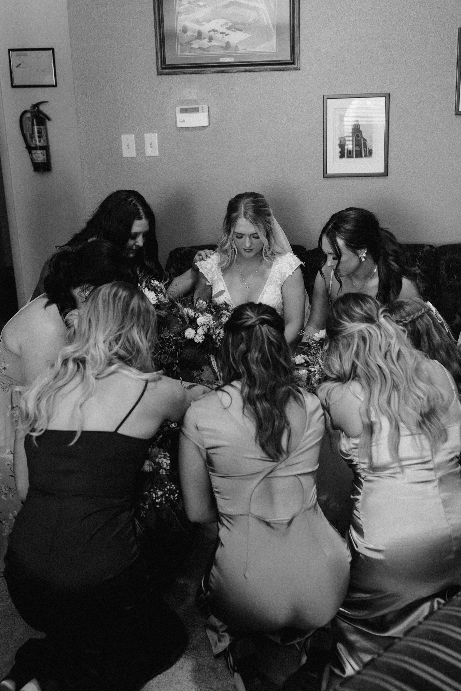 praying over the bride for ceremony
