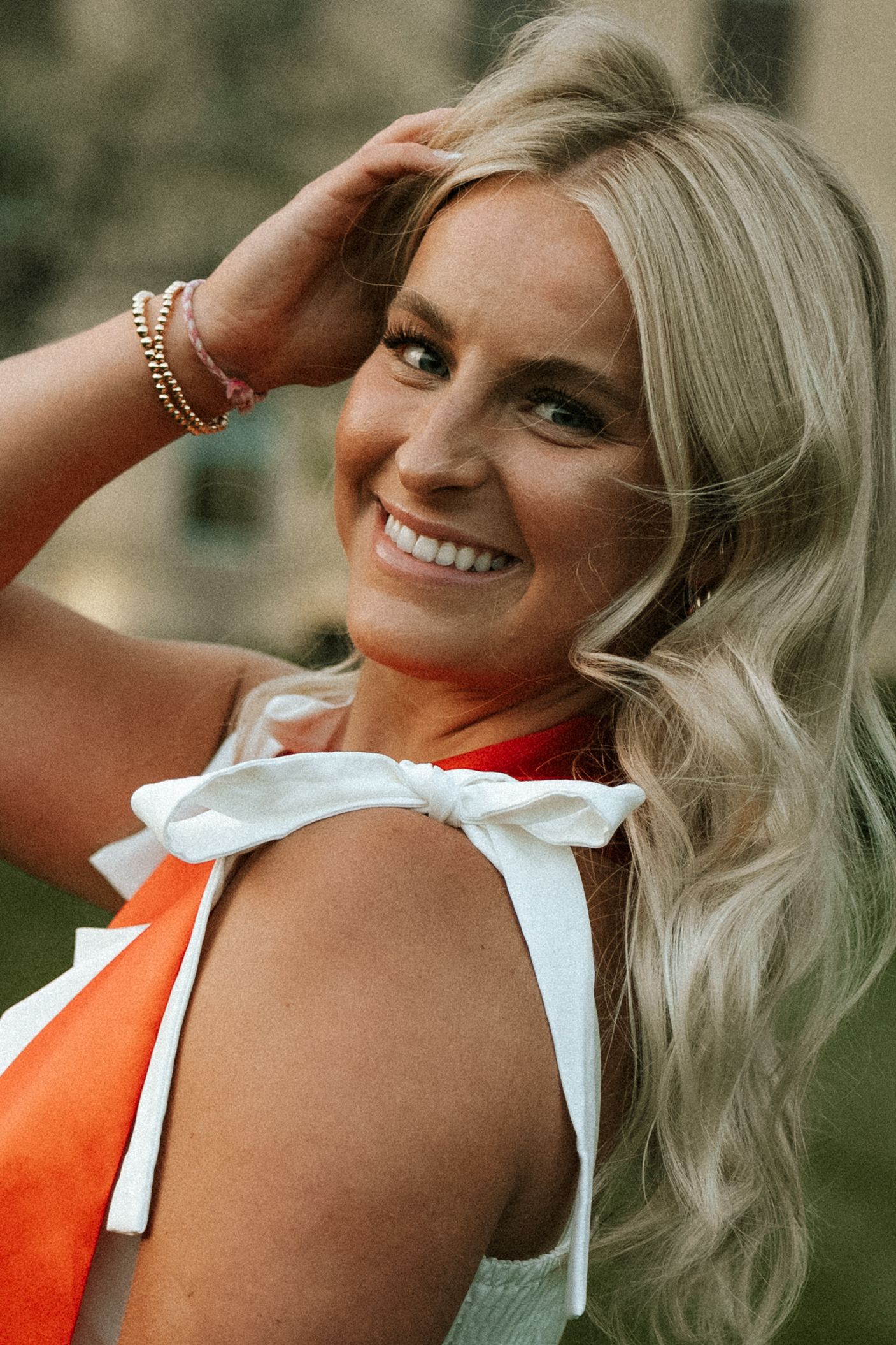 girl posing for grad photos