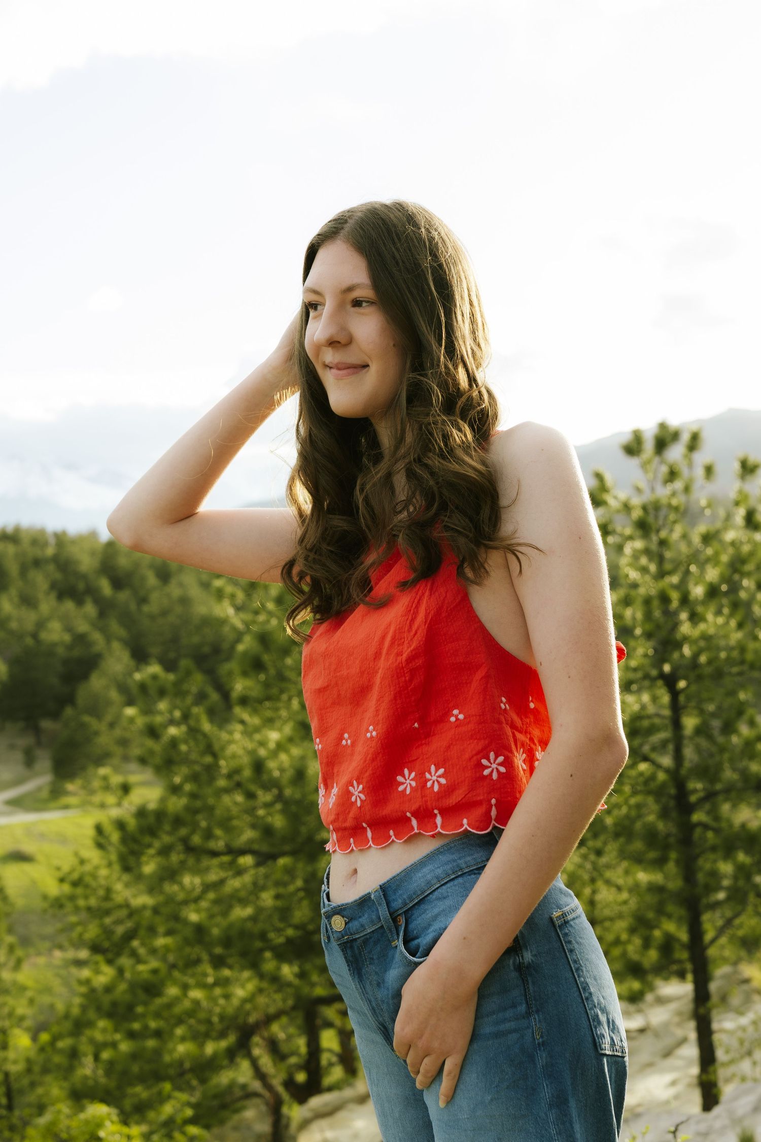 girl posing for creative senior photos