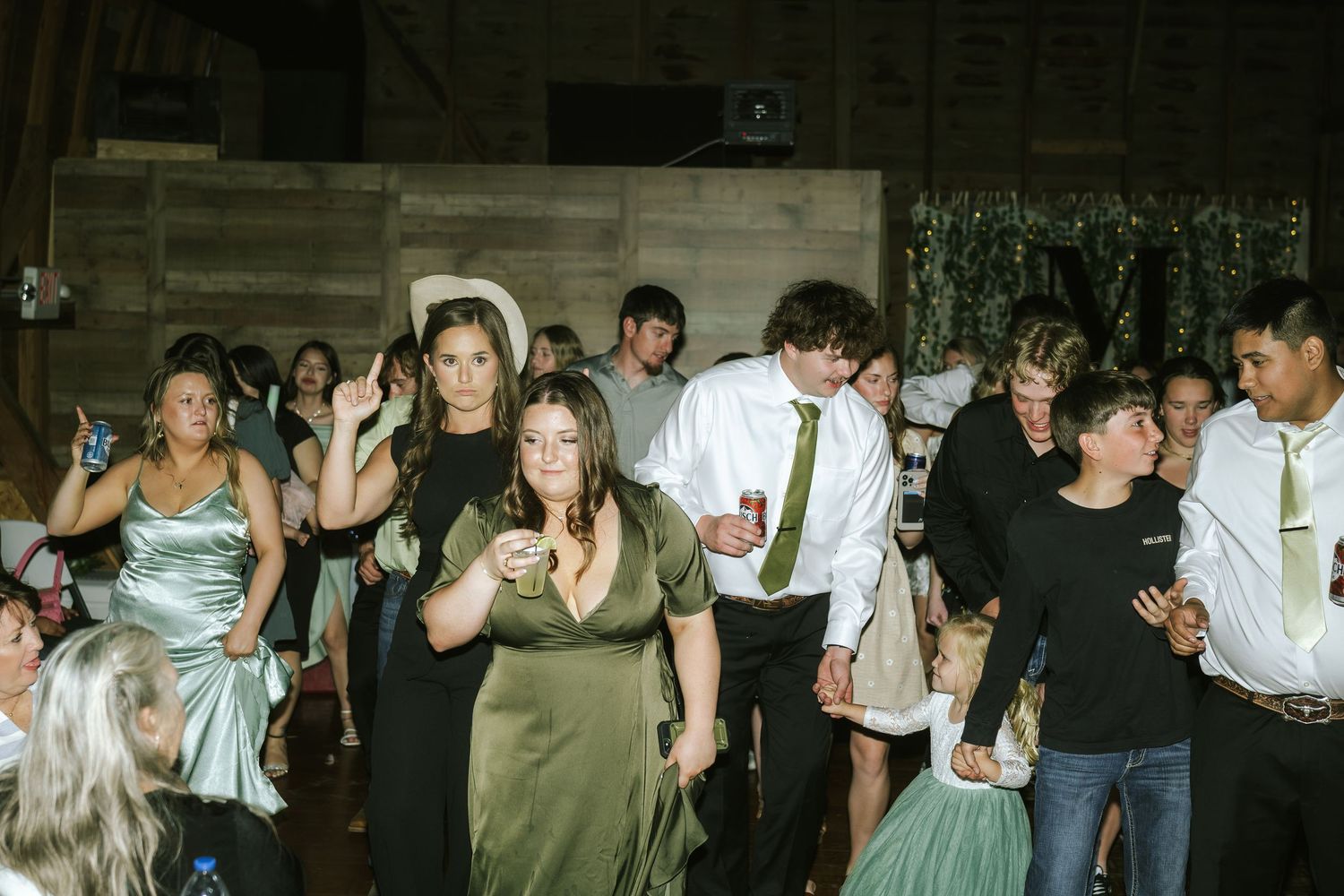 wedding reception photos with people dancing