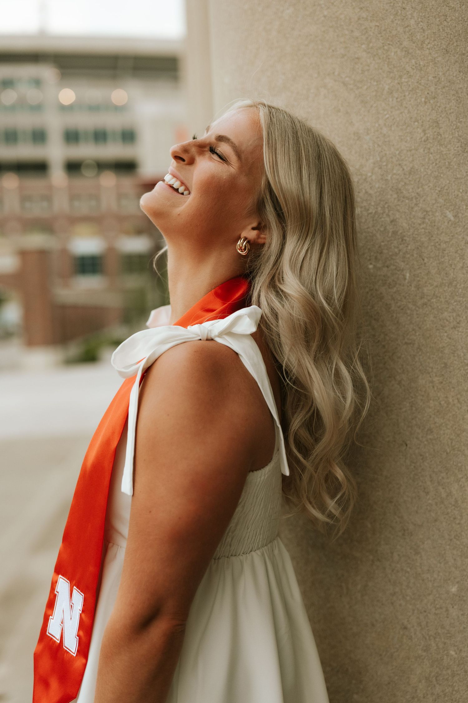 girl posing for grad photos