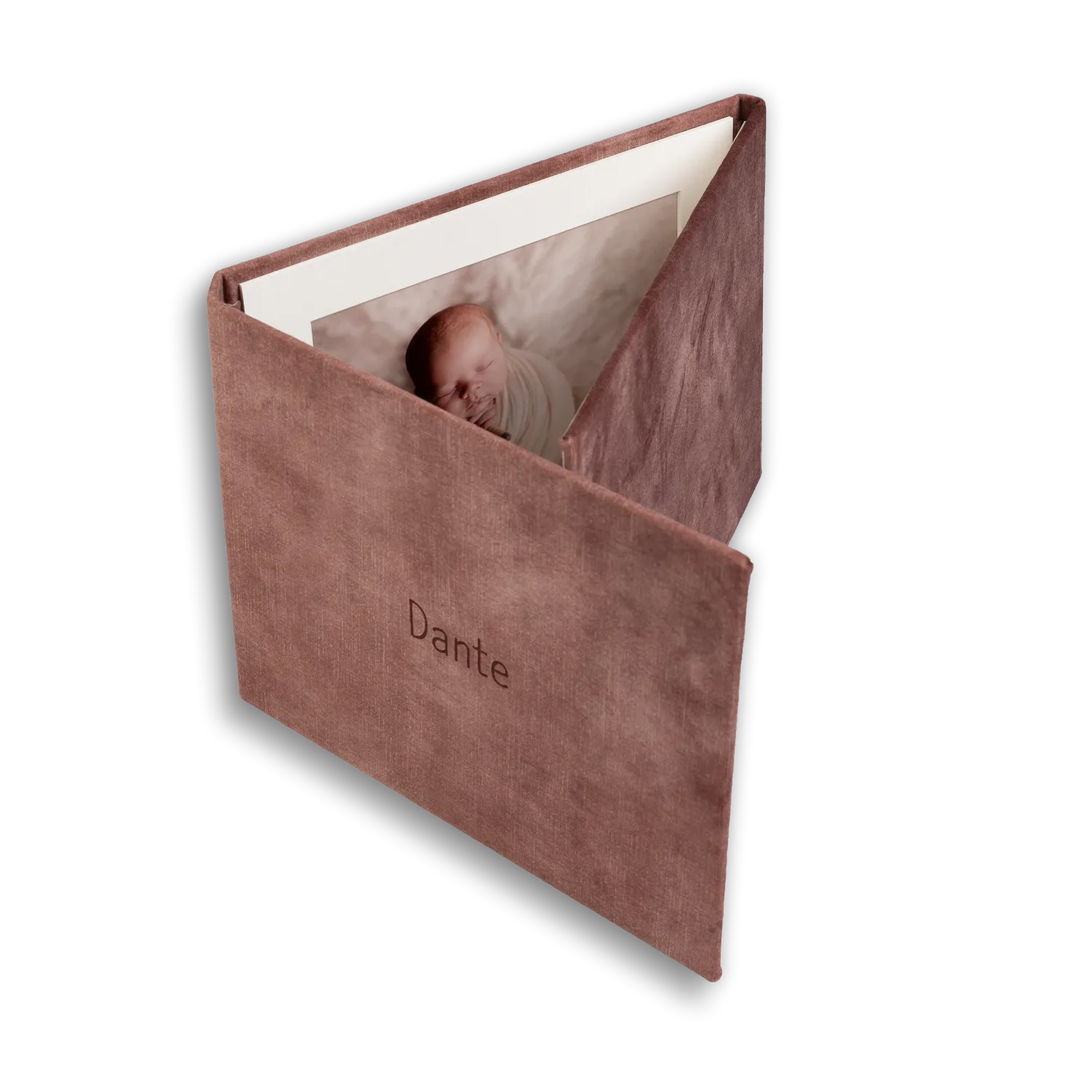 folio album i rosa fløyel fra Lundeby foto