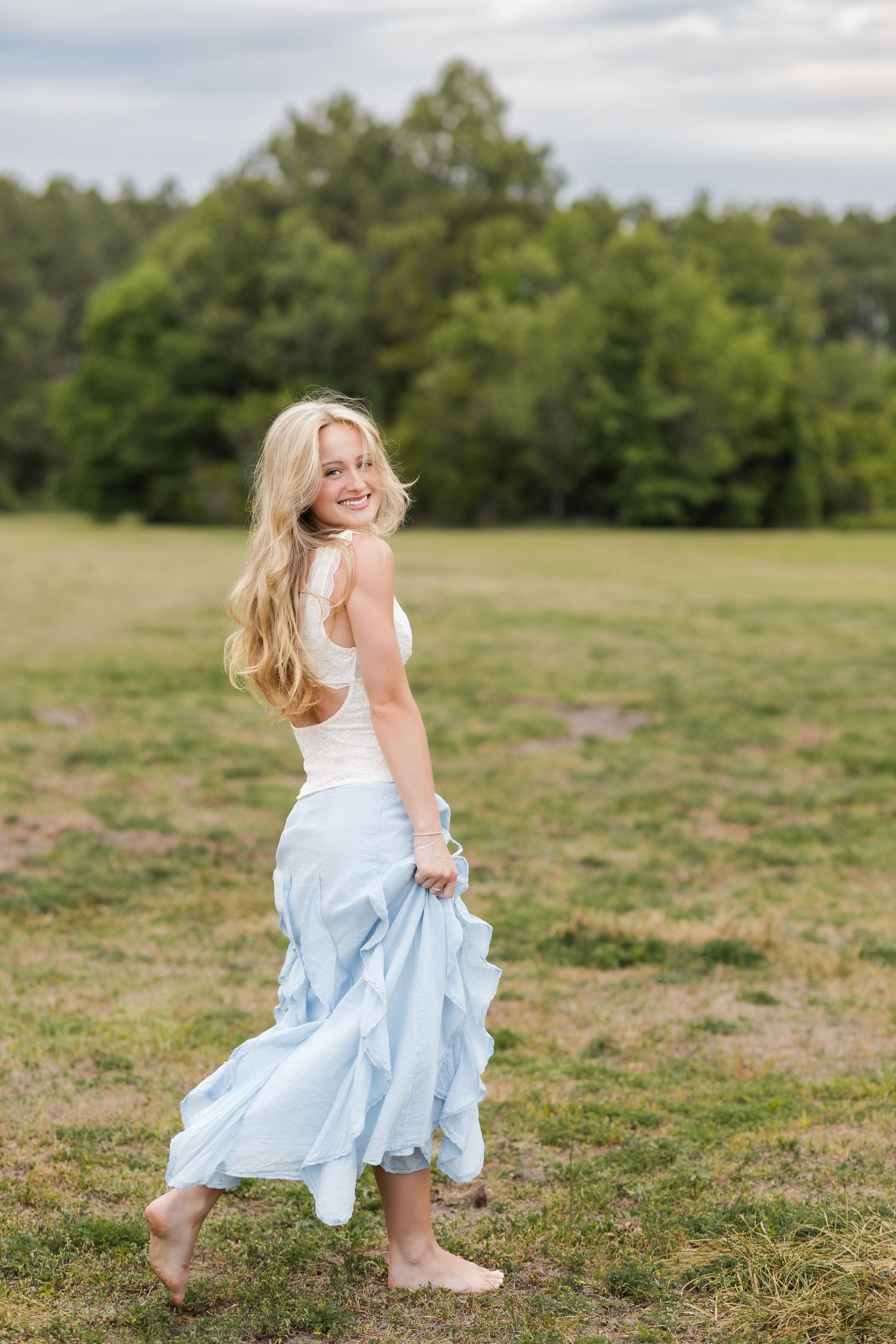 Jacksonville senior portrait featuring a Nease High School senior in a two-piece outfit.