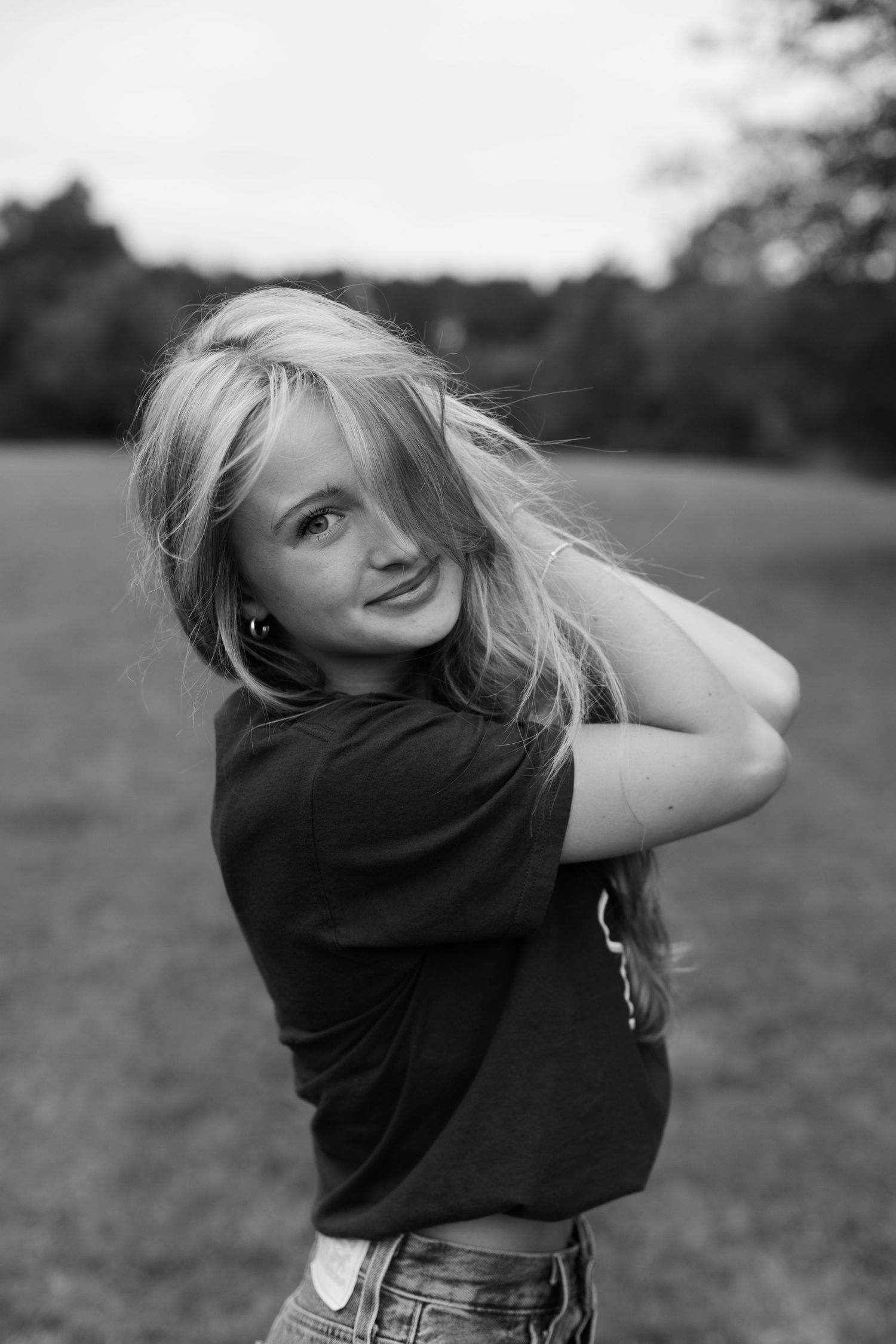 Natural senior portrait of a Nease High School graduate at Sheffield Regional Park.