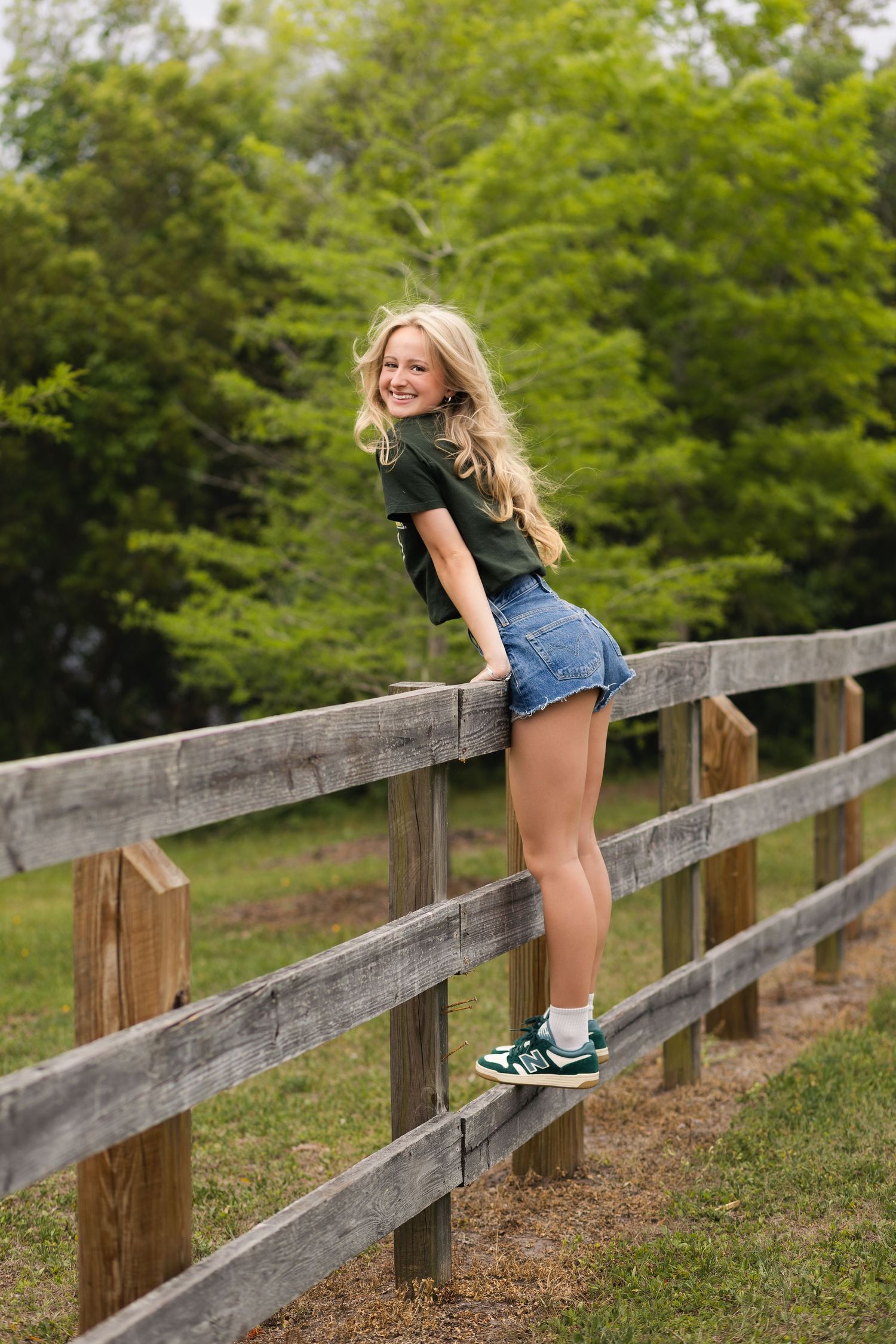 Nease High School senior celebrating her college acceptance with senior photos in Jacksonville.