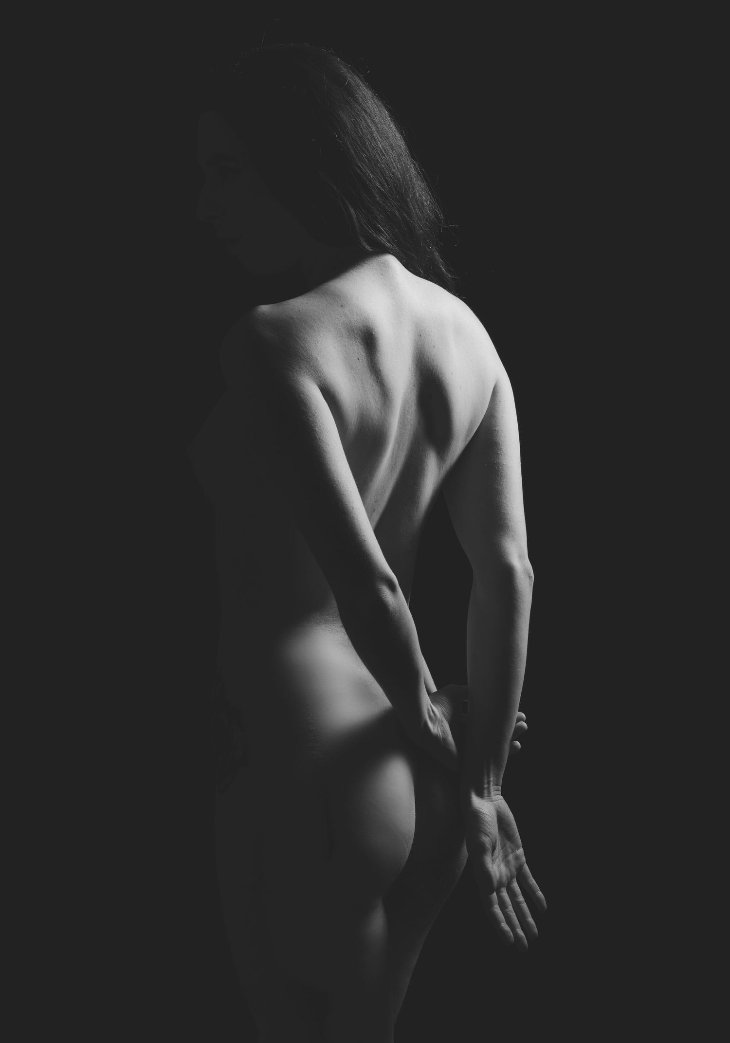 Boudoir photo of a lady photographed in a photography studio