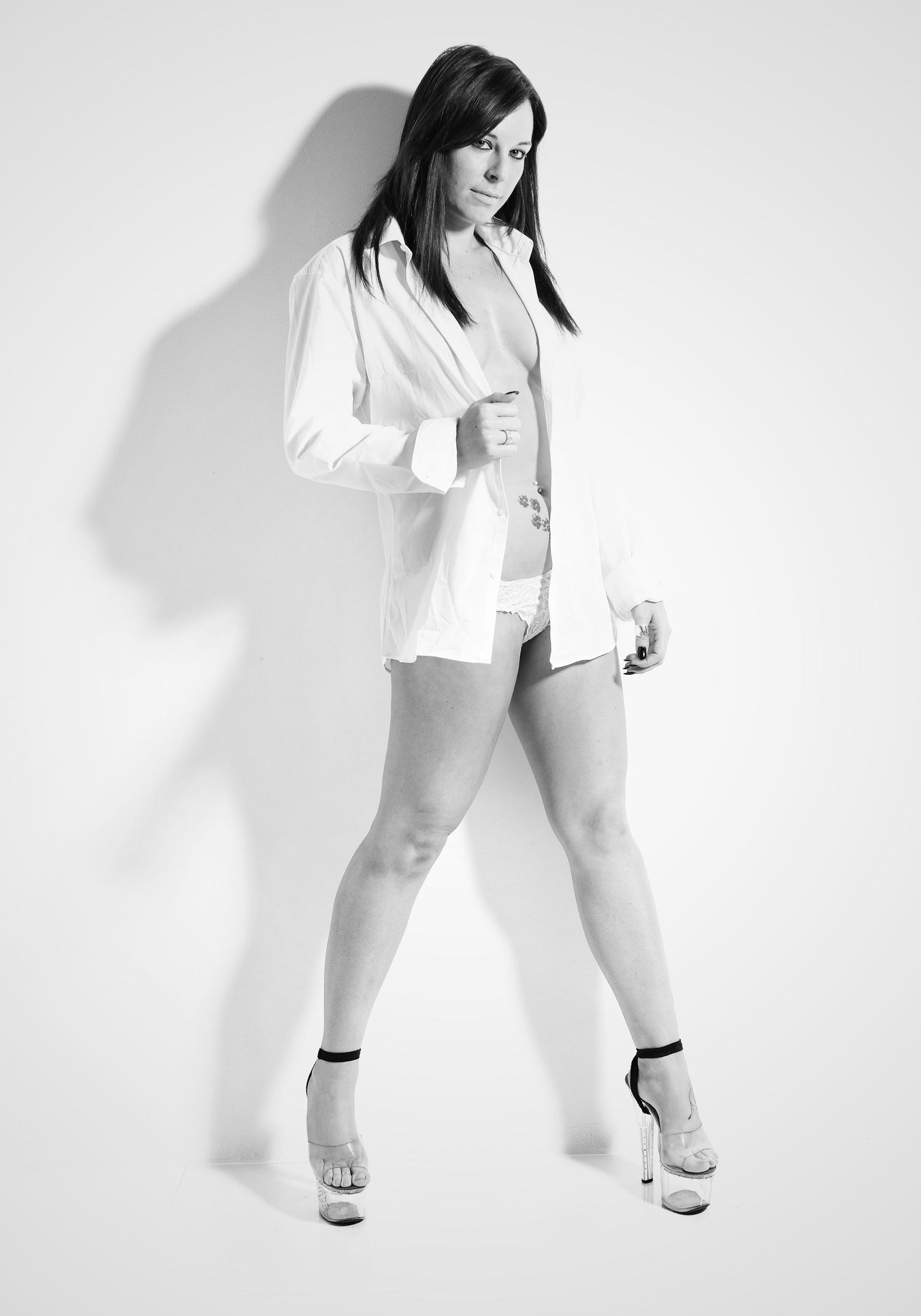 Boudoir photo of a lady photographed in a photography studio