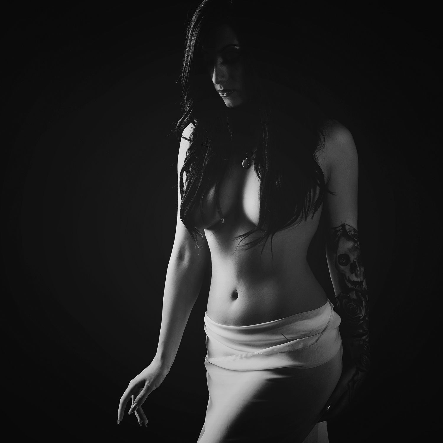 Boudoir photo of a lady photographed in a photography studio