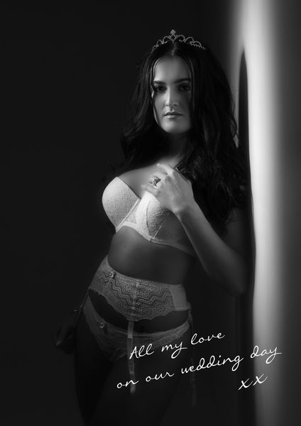 Boudoir photo of a lady photographed in a photography studio