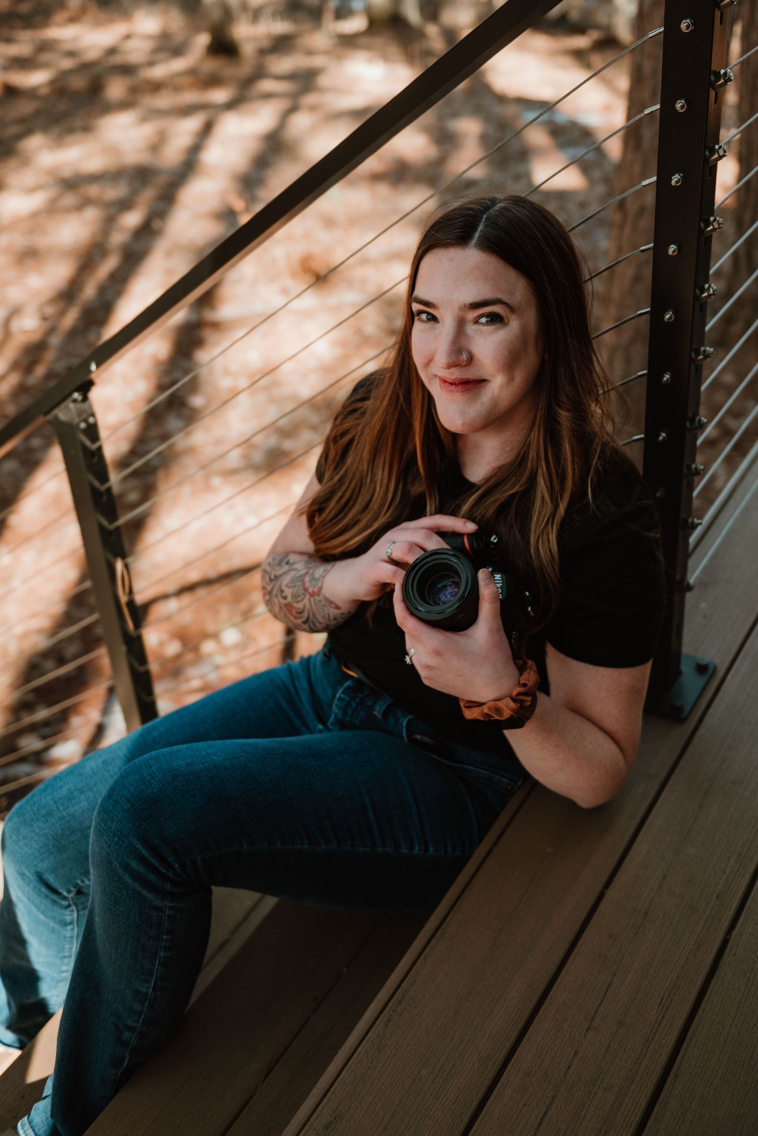 Libby Aos at a cabin in northern Minnesota with her camera