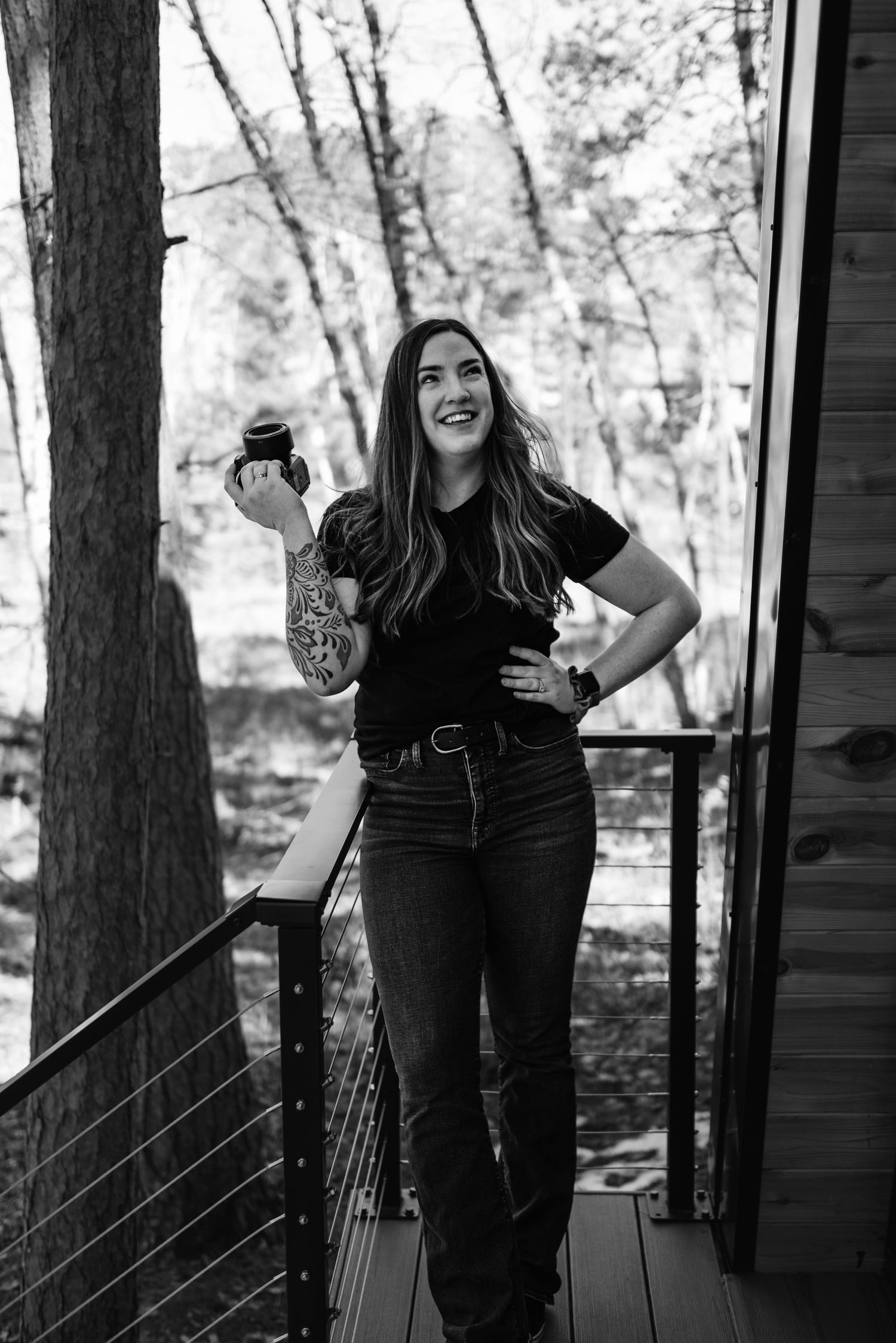 Libby Aos at a cabin in northern Minnesota with her camera