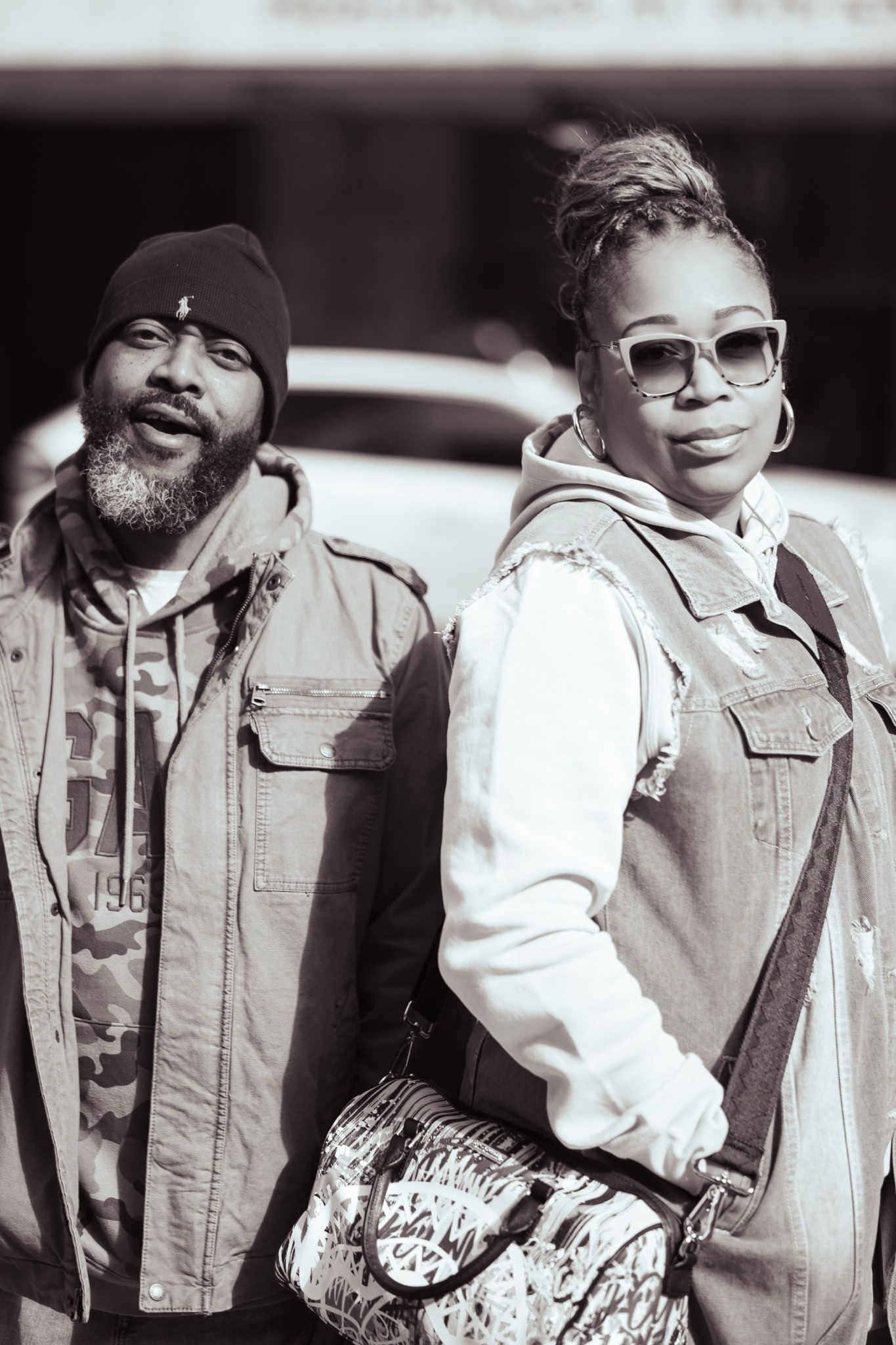 Downtown Chicago black and white couple photo. Vera-Lane's Photography & Media